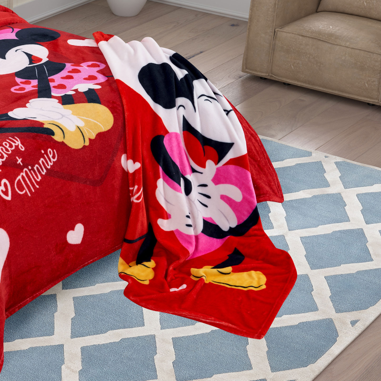 Foto 7 pulgar | Cobertor Frazada Mickey Enamorado