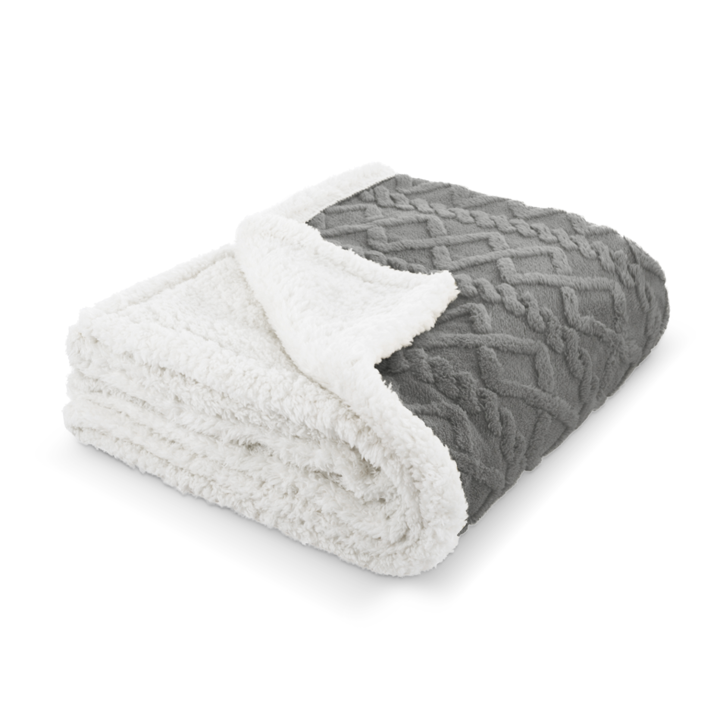 Cobertor Cobija Aborregado Con Forro Polar Sherpa | Suave | Caliente | Ligera | Tamaño 150 X 100 Cm (Gris, 150 X 100 Cm