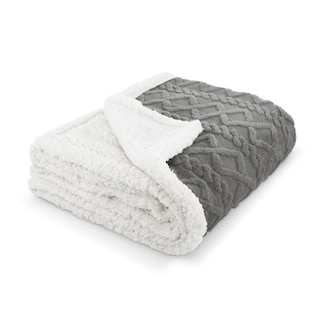 Foto 1 | Cobertor Cobija Aborregado Con Forro Polar Sherpa | Suave | Caliente | Ligera | Tamaño 150 X 100 Cm (Gris, 150 X 100 Cm