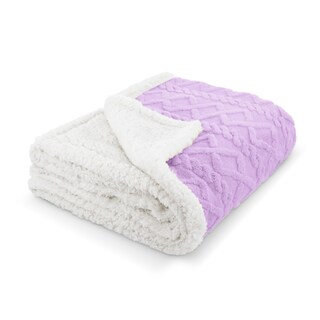 Foto 1 | Cobertor Cobija Aborregado Con Forro Polar Sherpa | Suave | Caliente | Ligera | Tamaño 150 X 100 Cm (Lila, 150 X 100 Cm
