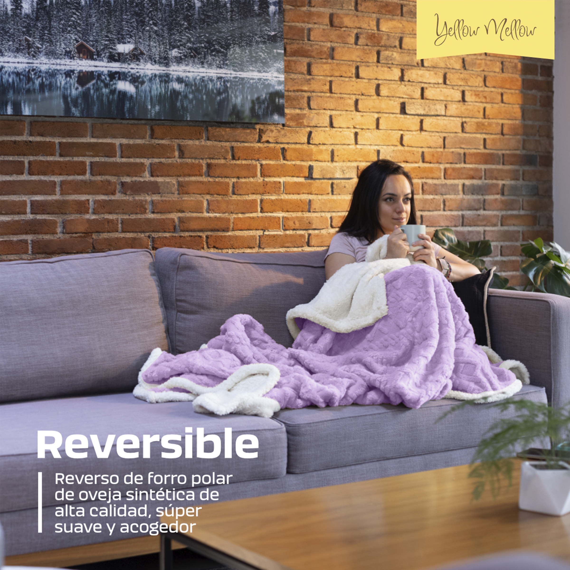 Foto 5 pulgar | Cobertor Cobija Aborregado Con Forro Polar Sherpa | Suave | Caliente | Ligera | Tamaño 150 X 100 Cm (Lila, 150 X 100 Cm