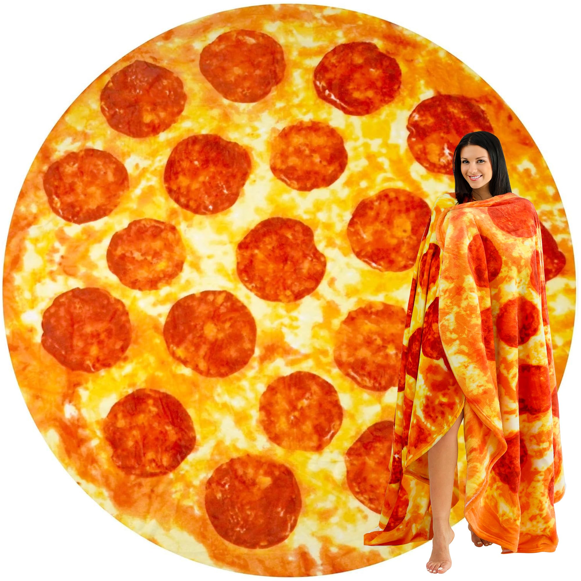 Manta Para Pizza Zulay Pepperoni Novelty, Franela, 180 Cm - Venta Internacional.