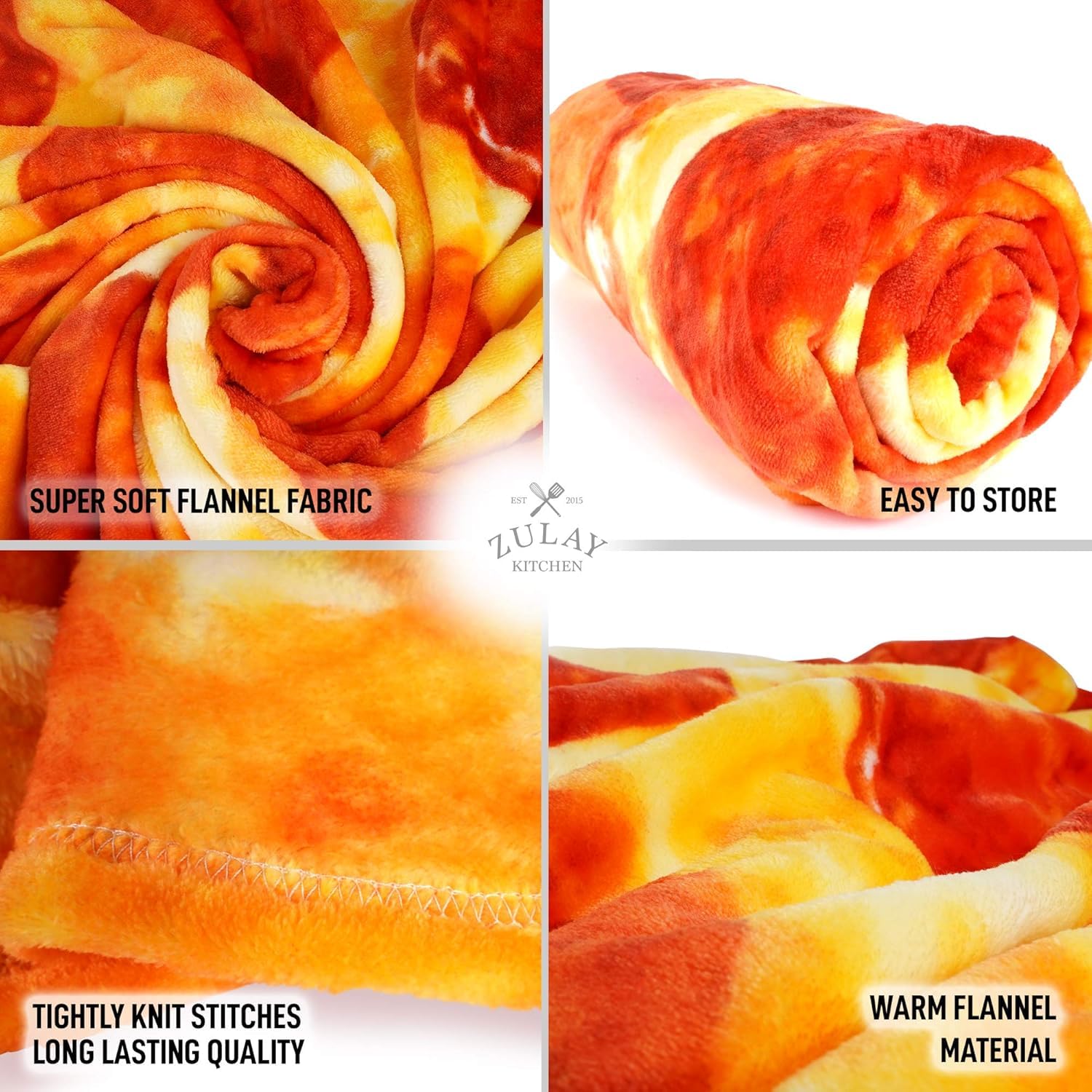 Foto 3 pulgar | Manta Para Pizza Zulay Pepperoni Novelty, Franela, 152 Cm, 285 G/m² - Venta Internacional.