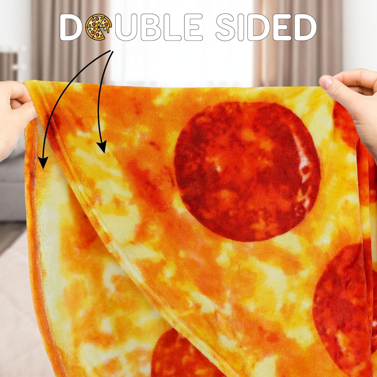 Foto 4 pulgar | Manta Para Pizza Zulay Pepperoni Novelty, Franela, 152 Cm, 285 G/m² - Venta Internacional.