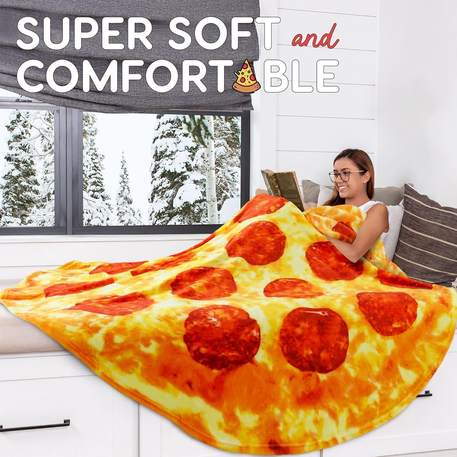Foto 5 pulgar | Manta Para Pizza Zulay Pepperoni Novelty, Franela, 152 Cm, 285 G/m² - Venta Internacional.