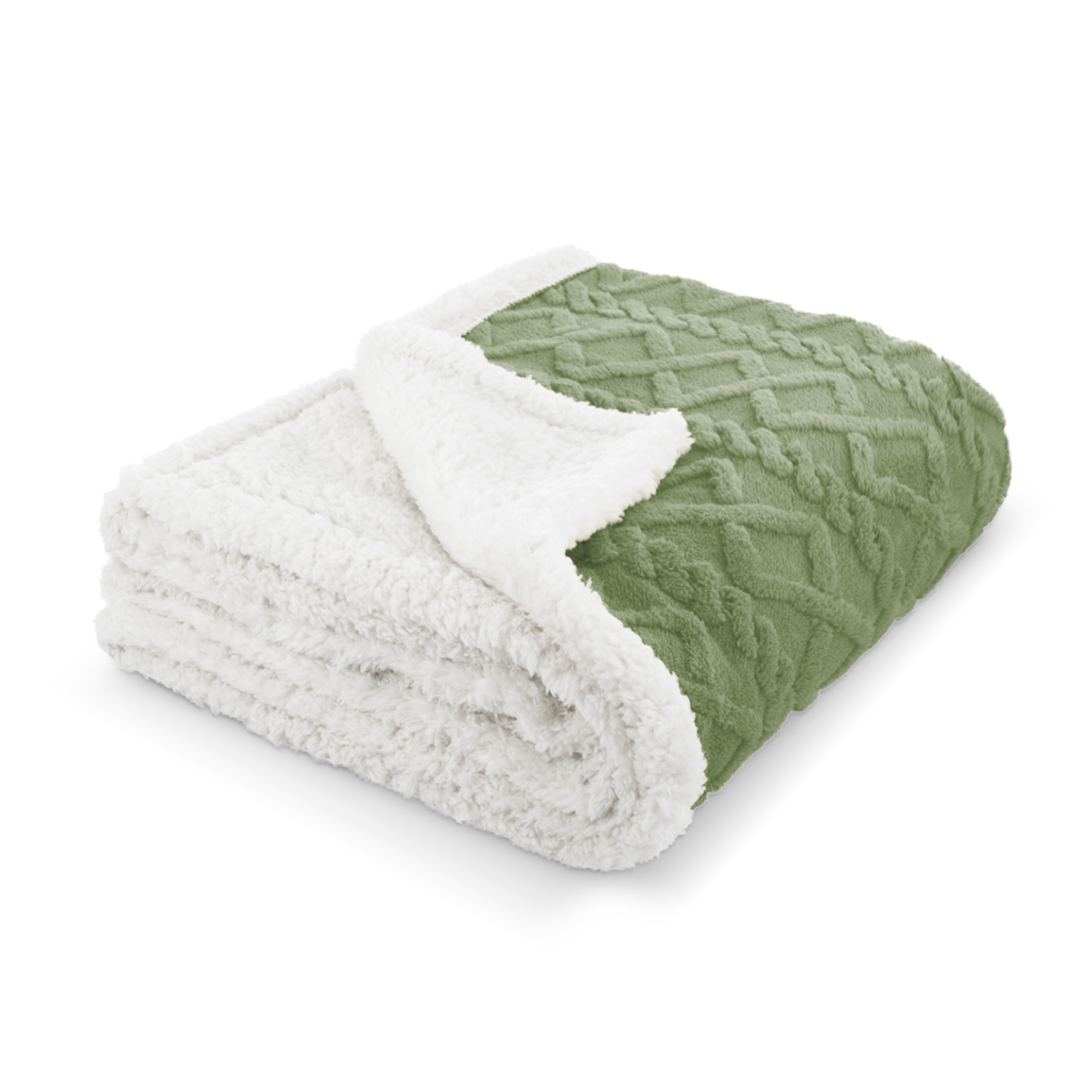 Cobertor Cobija Aborregado Con Forro Polar Sherpa | Suave | Caliente | Ligera | Tamaño 150 X 100 Cm (Verde, 150 X 100