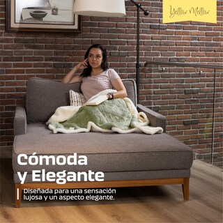 Foto 7 | Cobertor Cobija Aborregado Con Forro Polar Sherpa | Suave | Caliente | Ligera | Tamaño 150 X 100 Cm (Verde, 150 X 100