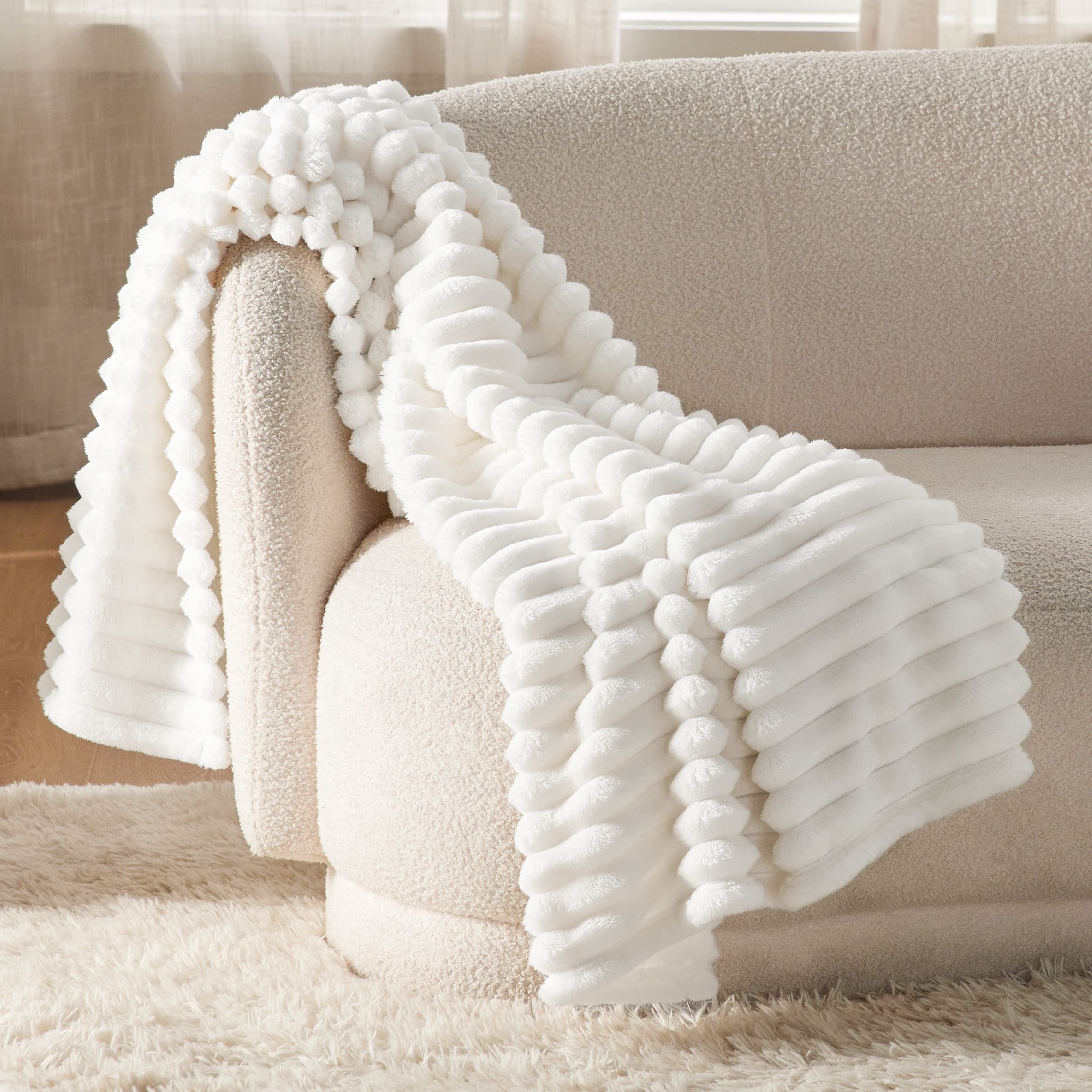 Foto 3 pulgar | Manta Bedsure Gentlesoft Cozy, Blanca, 125 X 150 Cm - Venta Internacional.