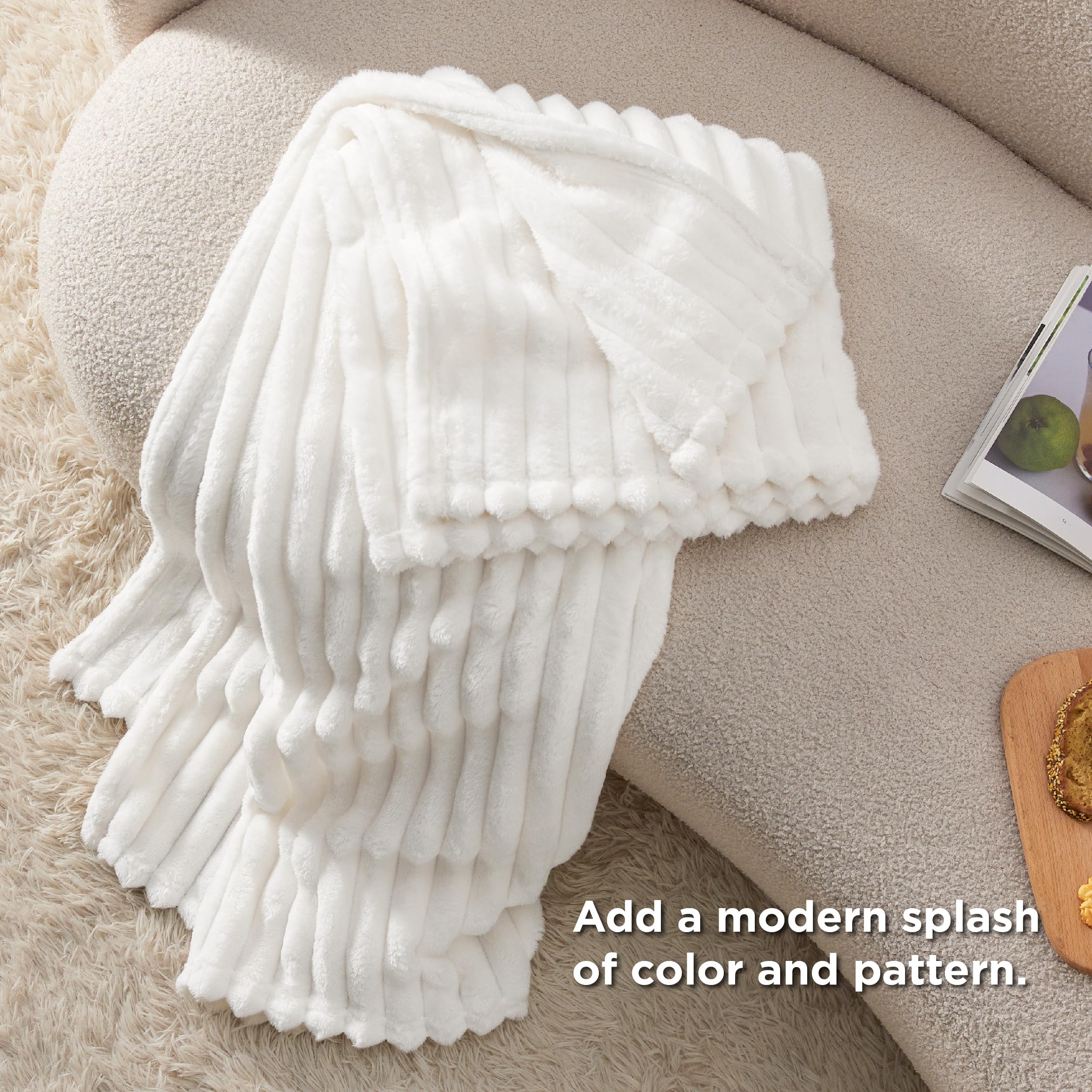 Foto 6 pulgar | Manta Bedsure Gentlesoft Cozy, Blanca, 125 X 150 Cm - Venta Internacional.