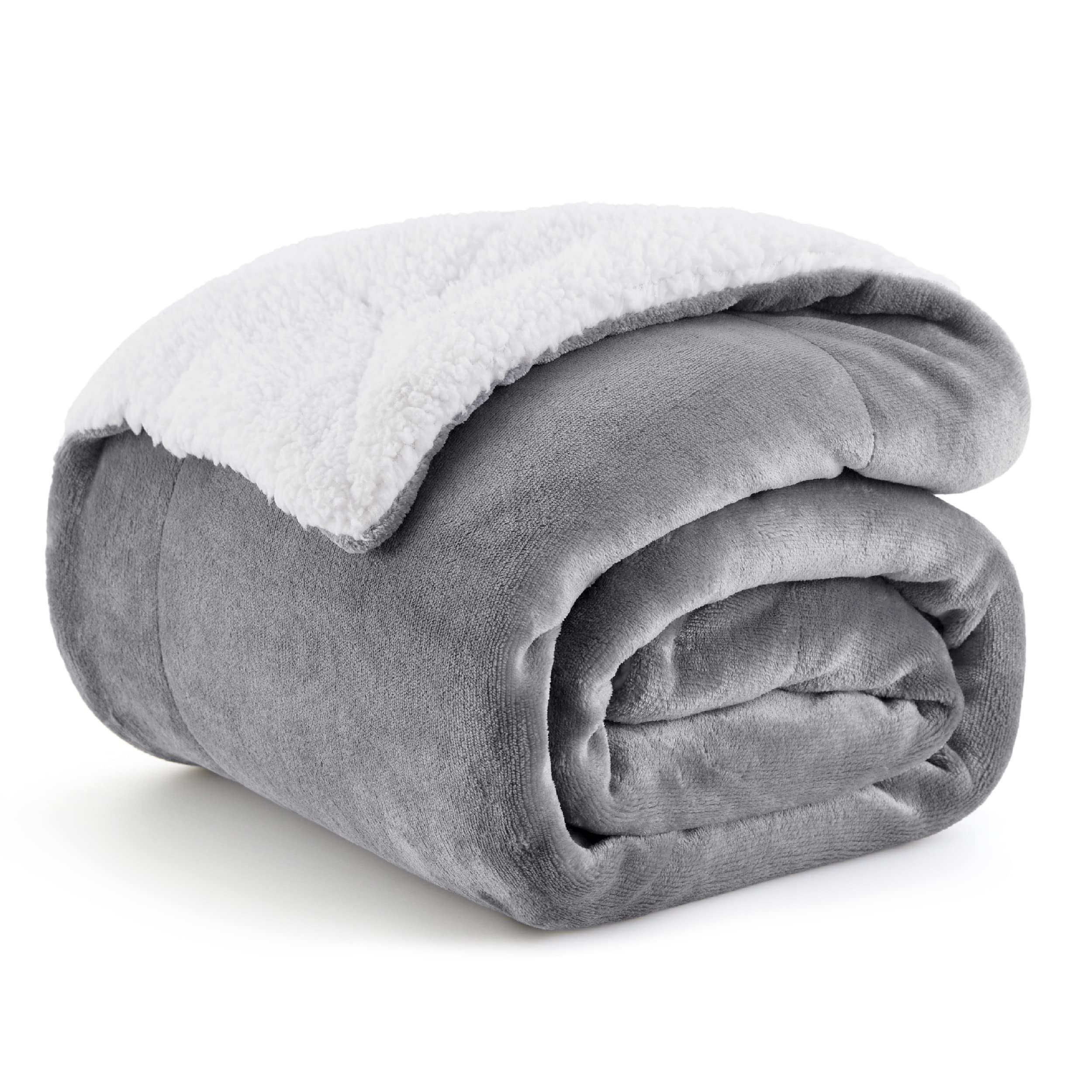 Foto 1 | Manta De Cama Con Forro Polar Sherpa, Tamaño Doble, 150 X 200 Cm, Color Gris - Venta Internacional.