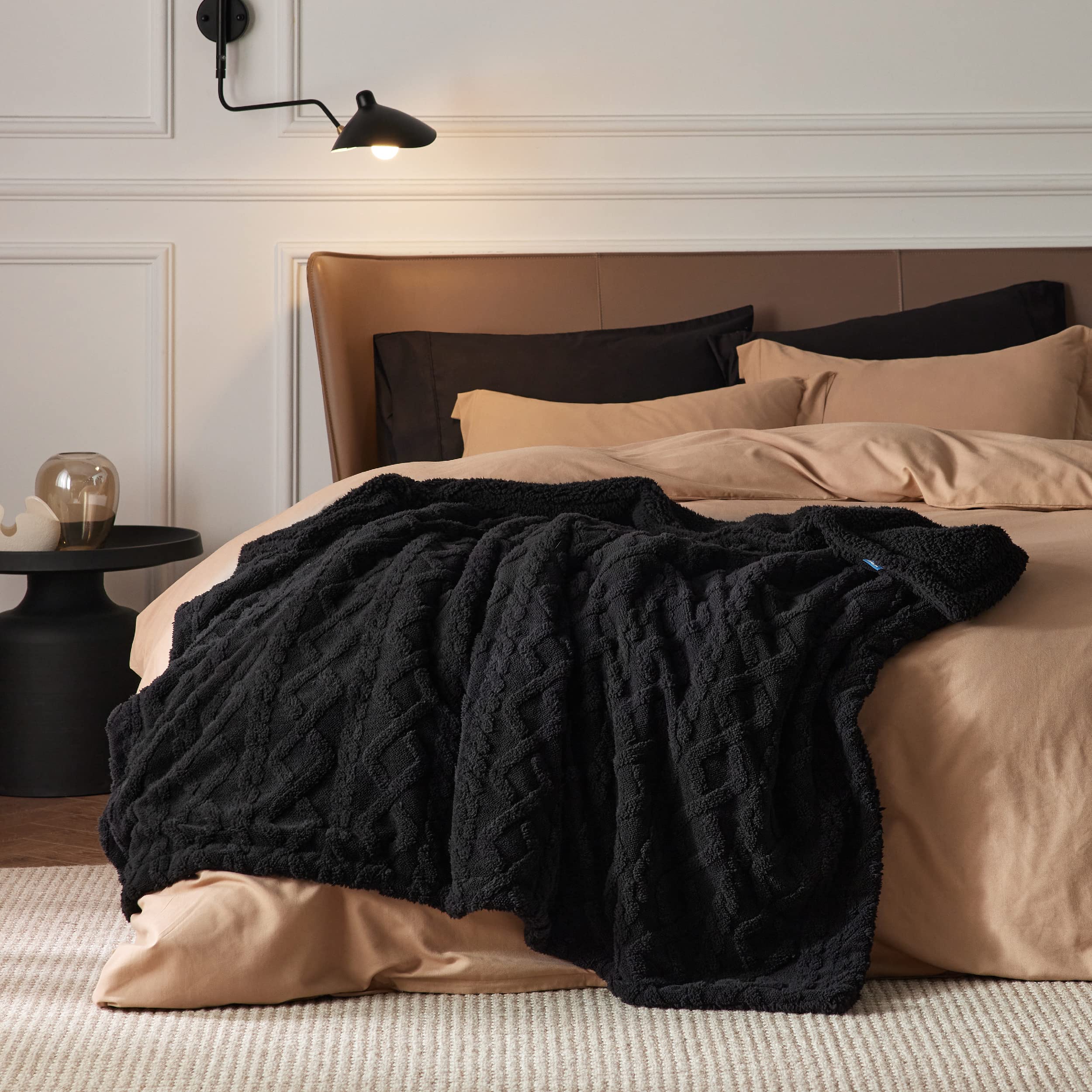 Foto 7 pulgar | Manta Bedsure Sherpa De Forro Polar Para Sofá, 130 X 150 Cm, Color Negro - Venta Internacional.