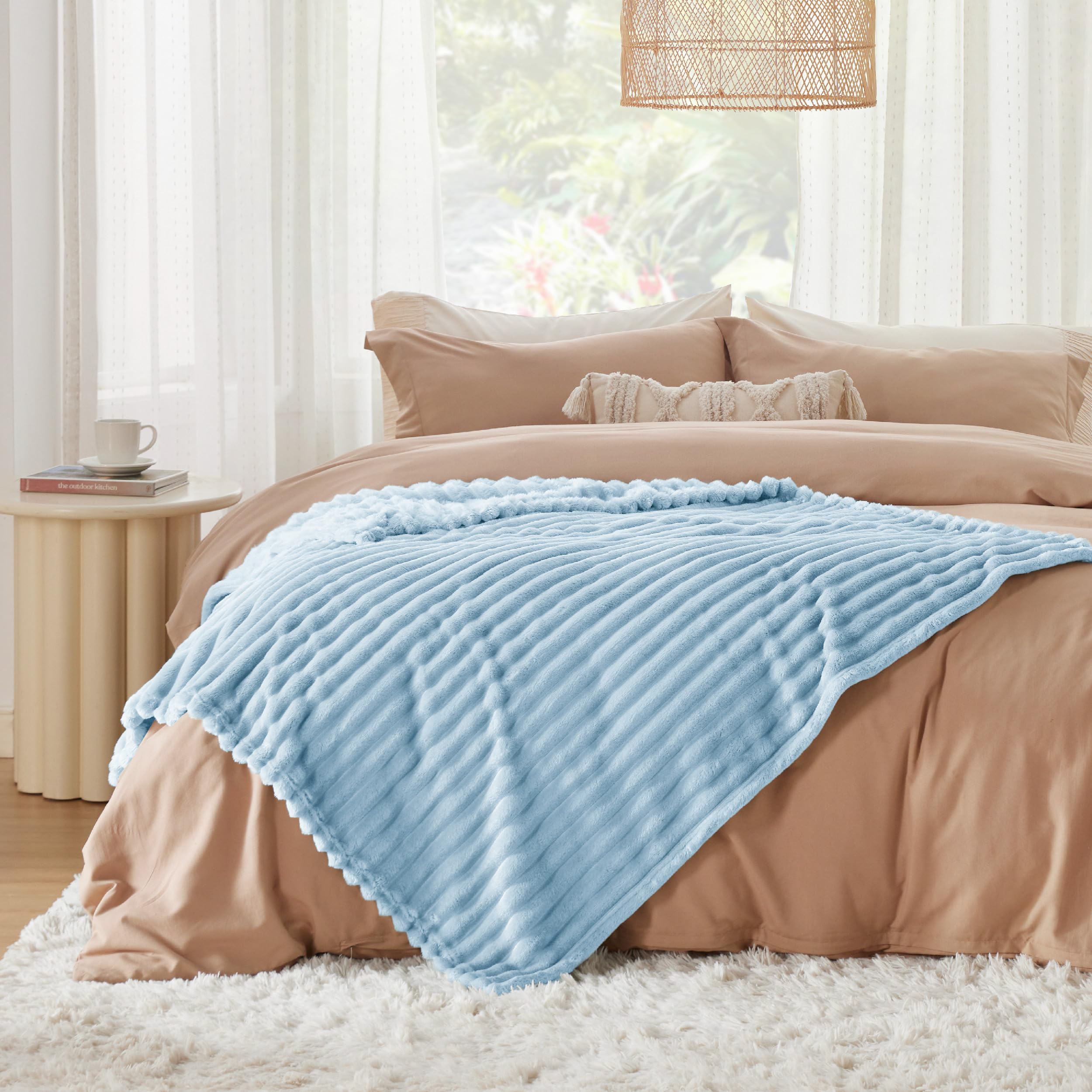 Foto 6 | Manta Bedsure De Forro Polar Azul Para Sofá Gentlesoft, 150 X 200 Cm - Venta Internacional.