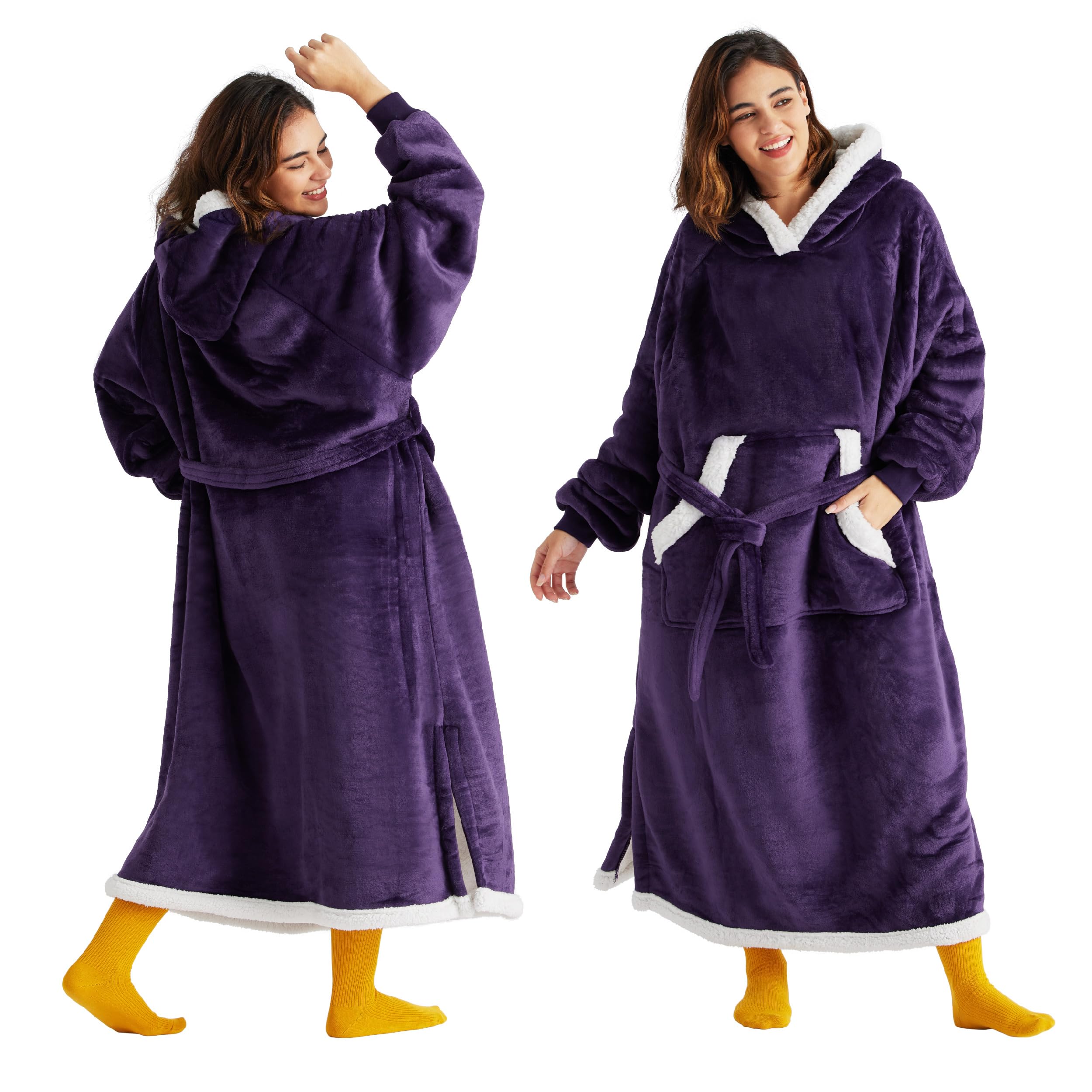 Foto 2 pulgar | Manta Portátil Con Capucha Para Mujeres Y Hombres, Color Morado - Venta Internacional.
