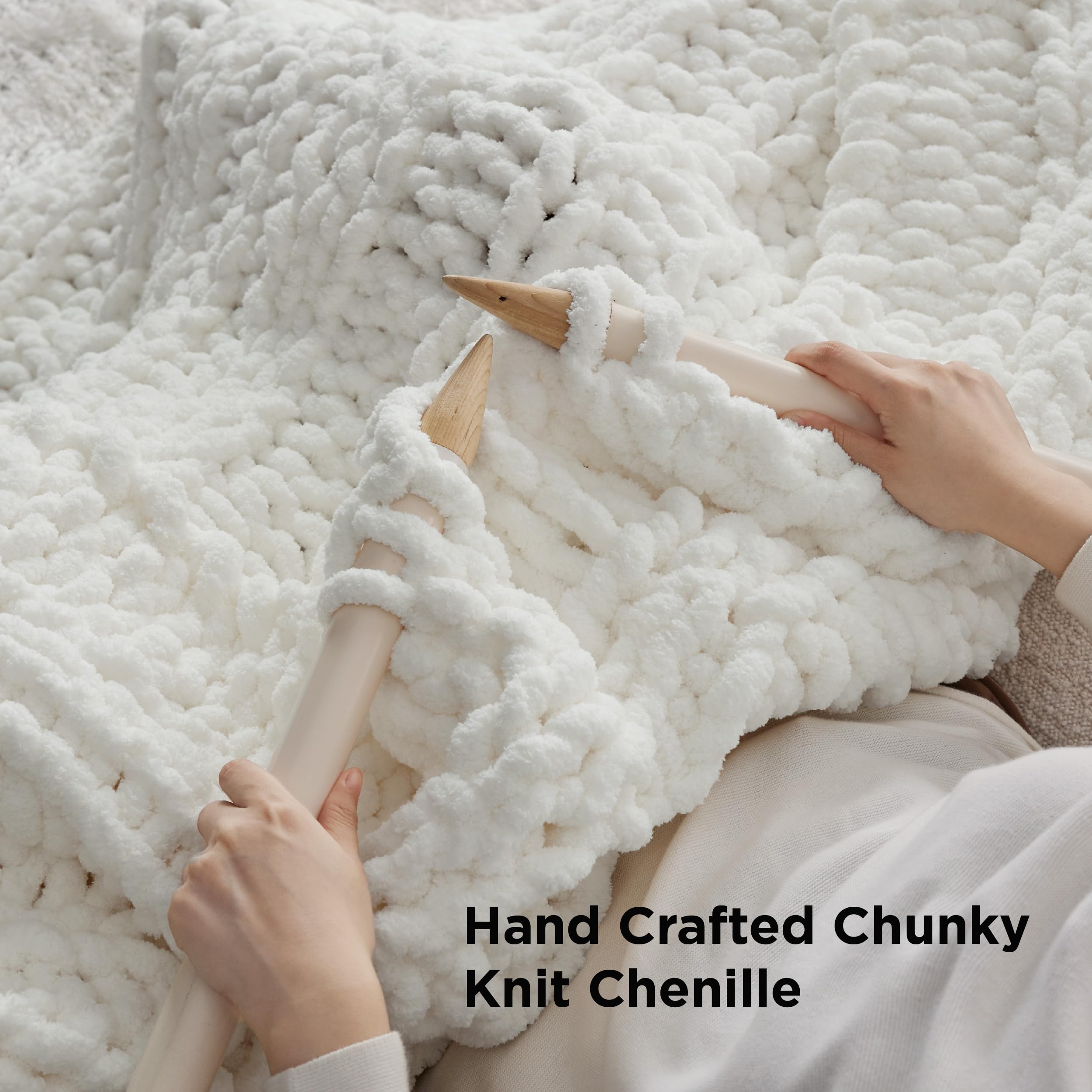Foto 4 pulgar | Manta De Cama Gruesa De Punto Grueso, 100% Chenilla Tejida A Mano - Venta Internacional.