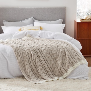 Foto 6 | Manta Bedsure, Tejido Trenzado De Chenilla, Punto Grueso, Color Beige - Venta Internacional.