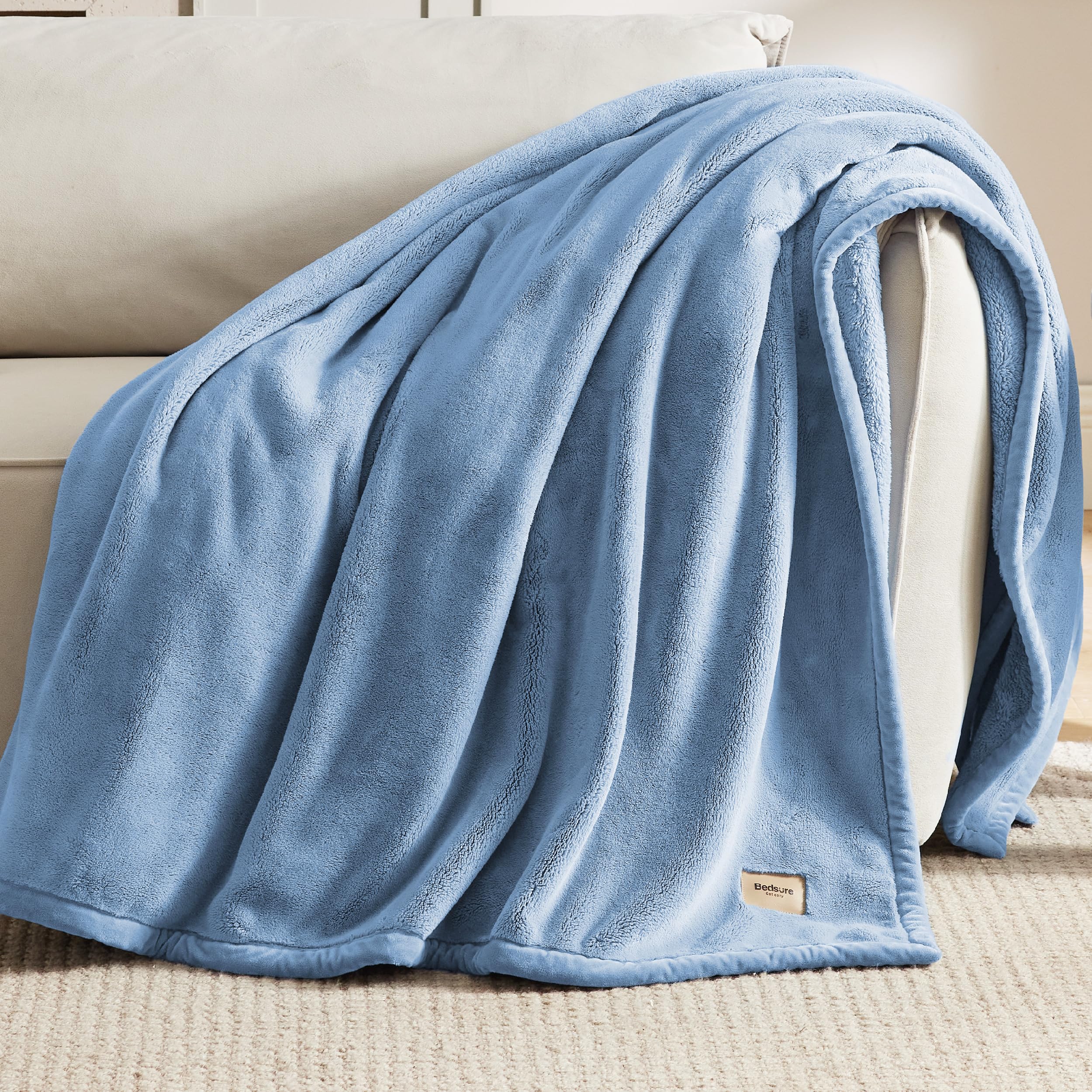 Foto 7 pulgar | Manta De Cama Gruesa De 500 G/m², Antiestática, Para Invierno, Color Azul Ashley - Venta Internacional.