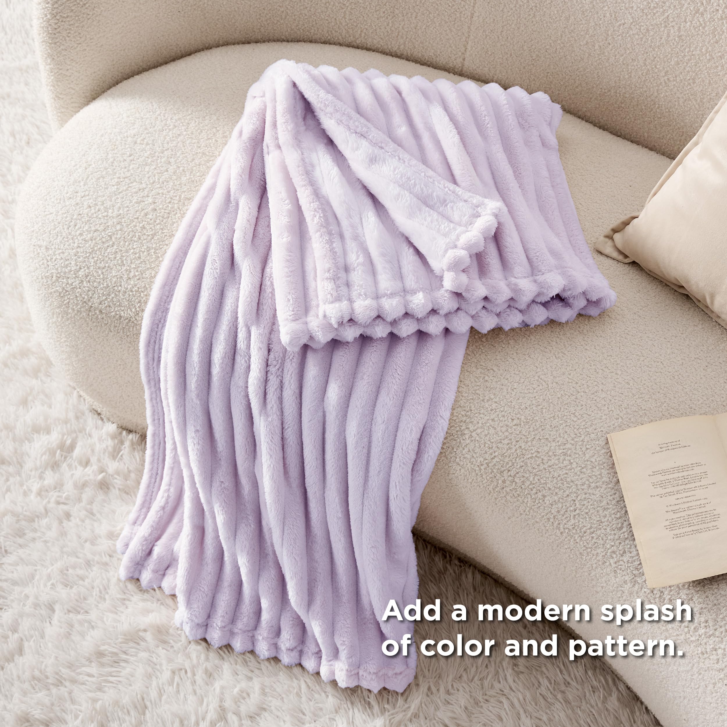 Foto 6 pulgar | Manta Bedsure Lavender Fog, Forro Polar Para Sofá, 150 X 200 Cm - Venta Internacional.