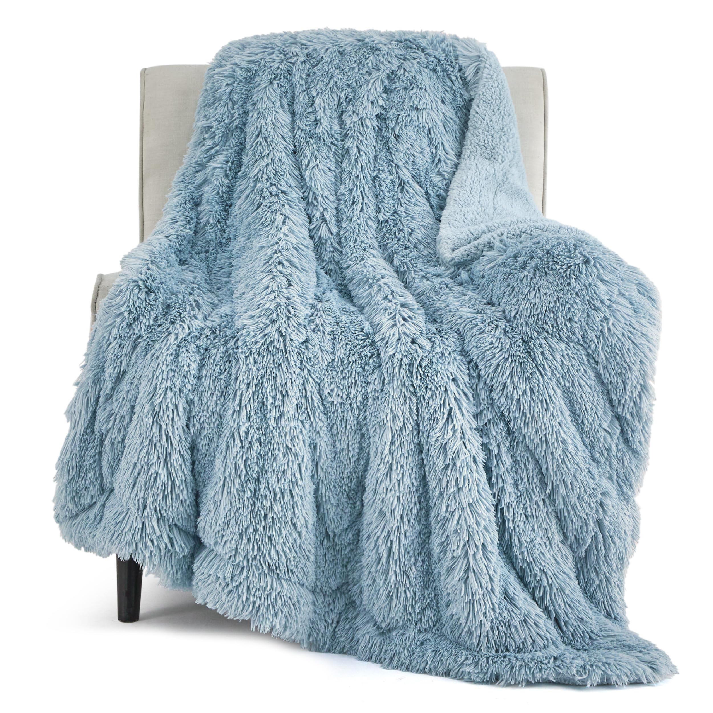 Foto 2 pulgar | Manta Bedsure Fuzzy Sherpa, Piel Sintética, Doble, Azul, 150 X 200 Cm - Venta Internacional.
