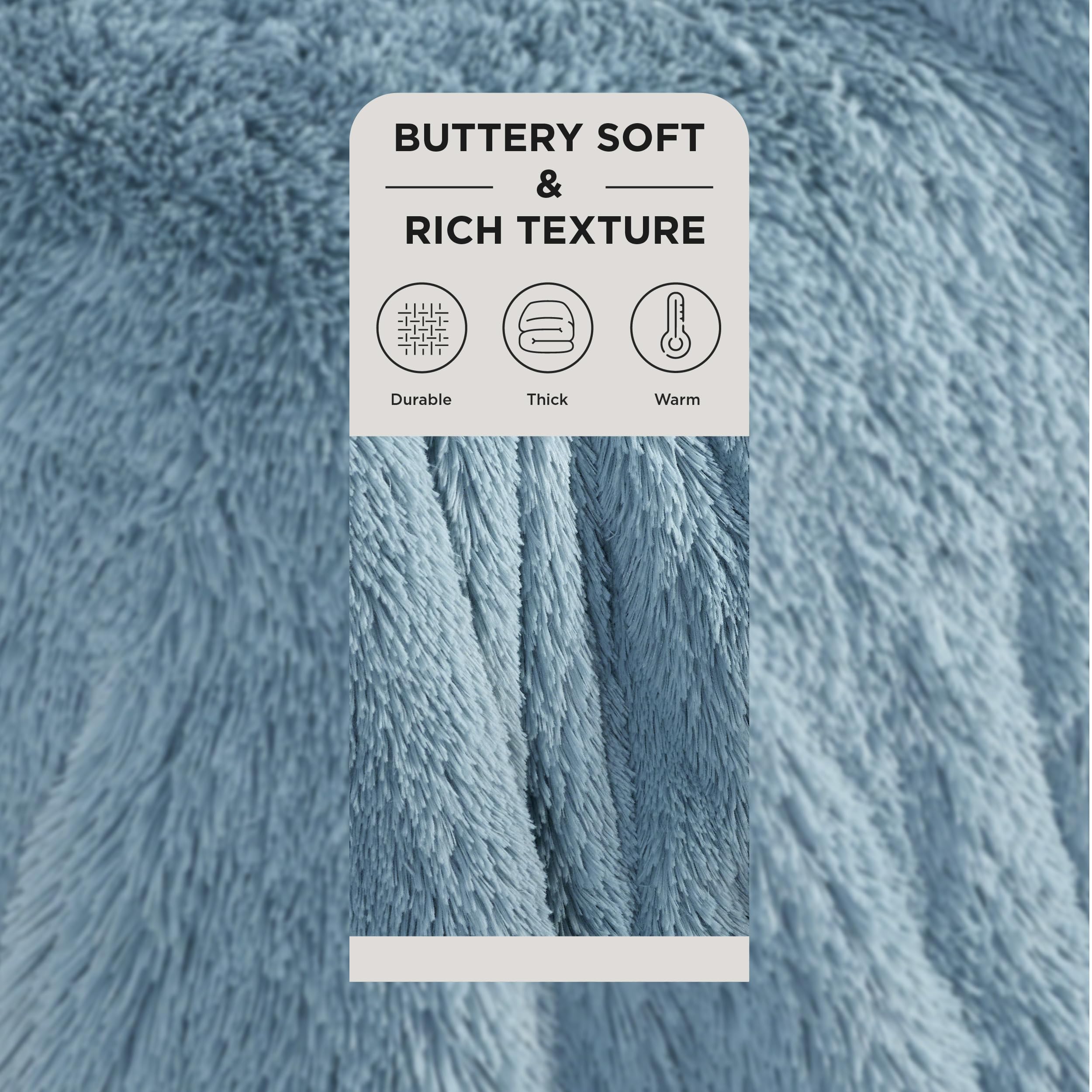 Foto 2 | Manta Bedsure Fuzzy Sherpa, Piel Sintética, Doble, Azul, 150 X 200 Cm - Venta Internacional.