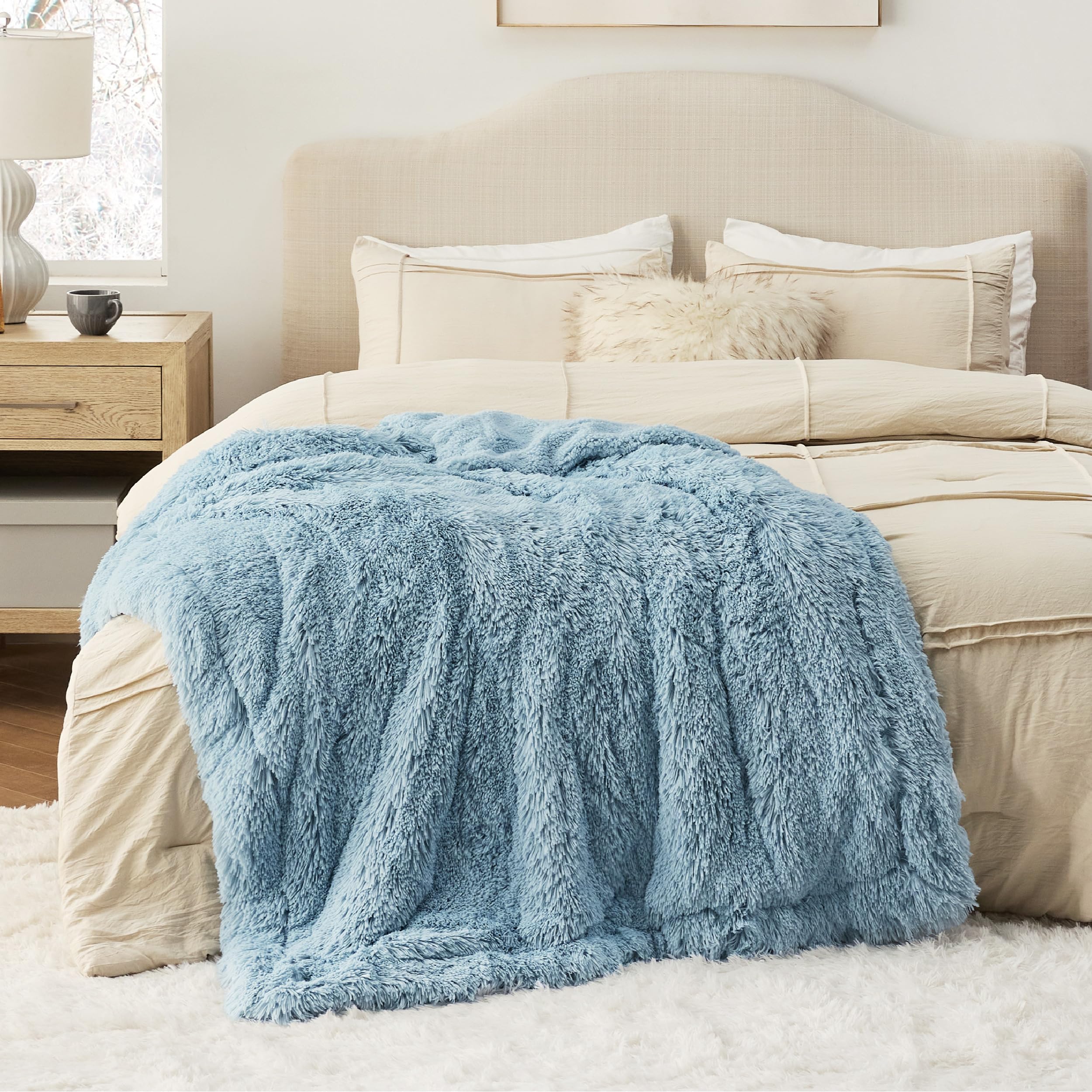 Foto 7 pulgar | Manta Bedsure Fuzzy Sherpa, Piel Sintética, Doble, Azul, 150 X 200 Cm - Venta Internacional.