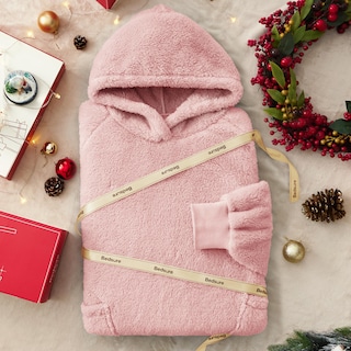 Foto 6 | Manta Portátil Con Capucha Bedsure Cozy Sherpa Para Mujer, Color Rosa - Venta Internacional.