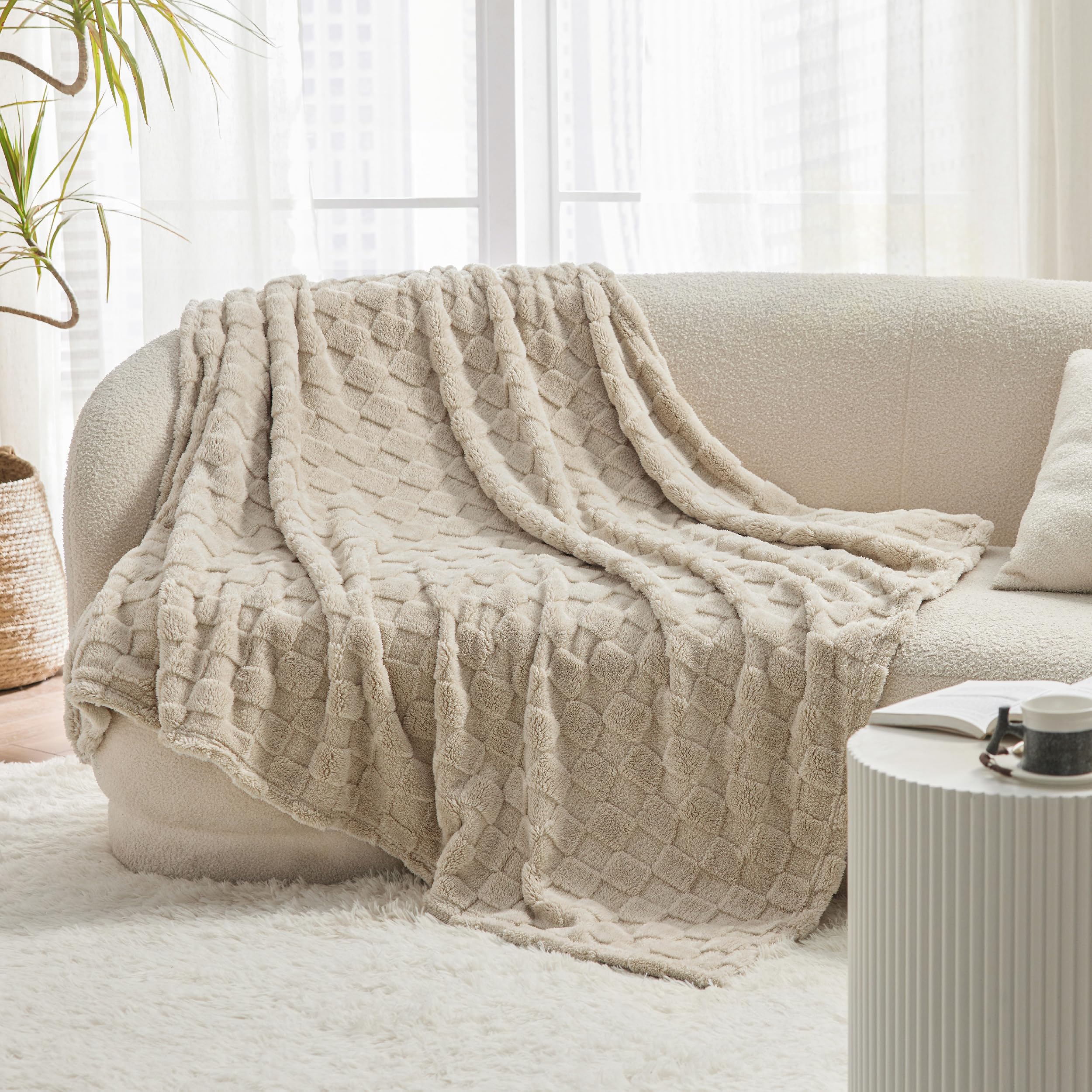 Foto 2 | Manta Bedsure De Forro Polar Marrón Claro Para Sofá, 130 X 150 Cm - Venta Internacional.
