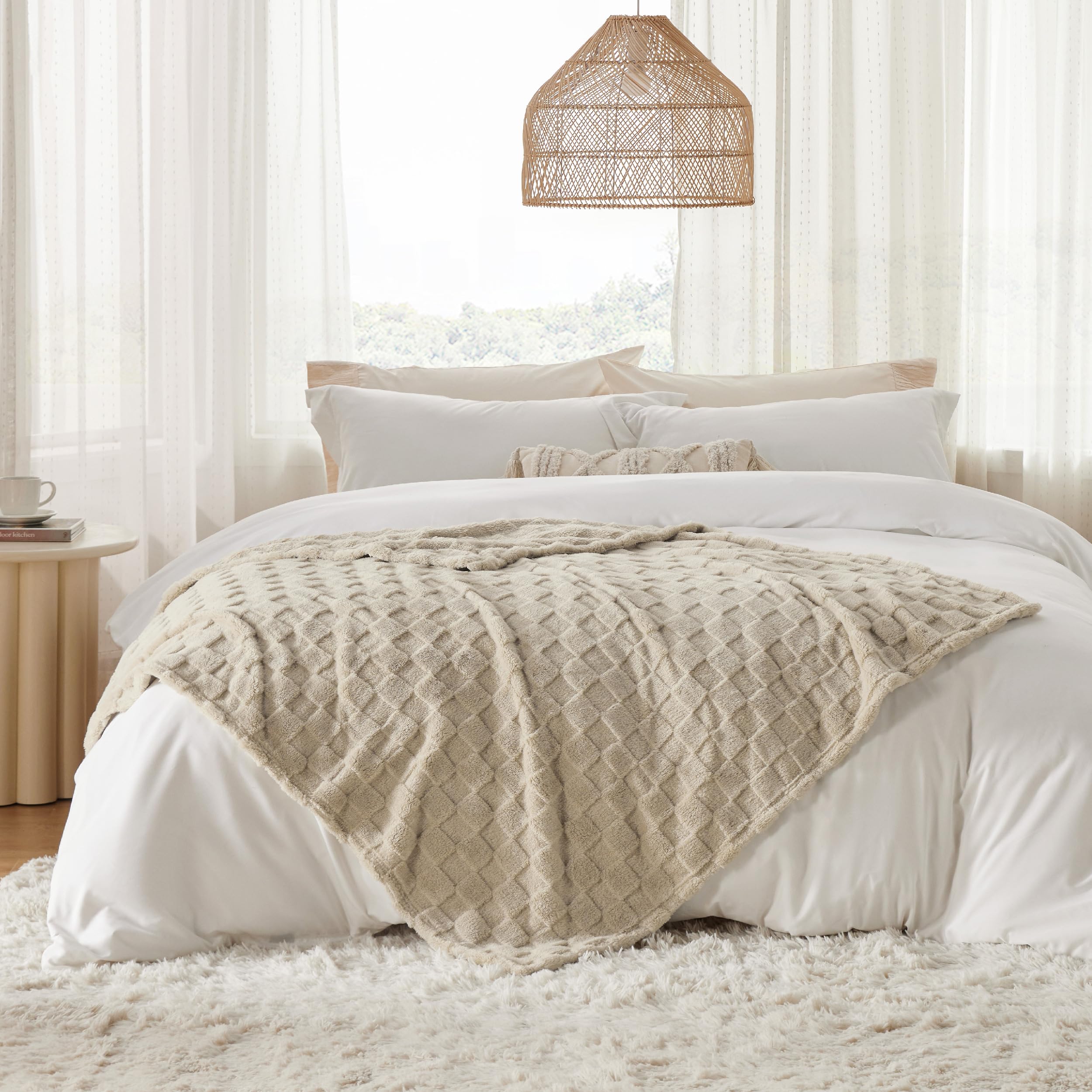 Foto 7 pulgar | Manta Bedsure De Forro Polar Marrón Claro Para Sofá, 130 X 150 Cm - Venta Internacional.