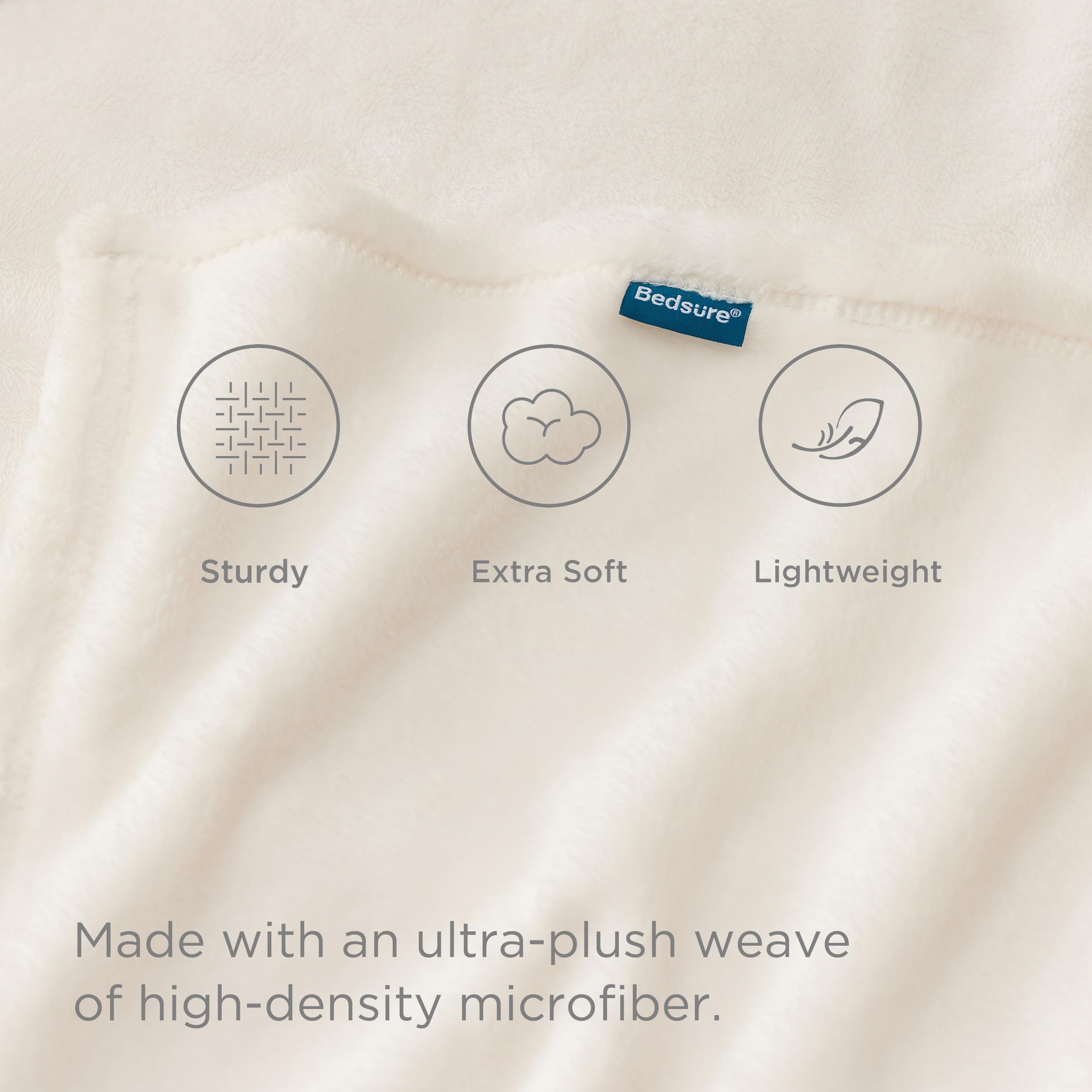 Foto 3 | Forro Polar Blanket Bedsure, Talla Queen, Color Crema - Venta Internacional.