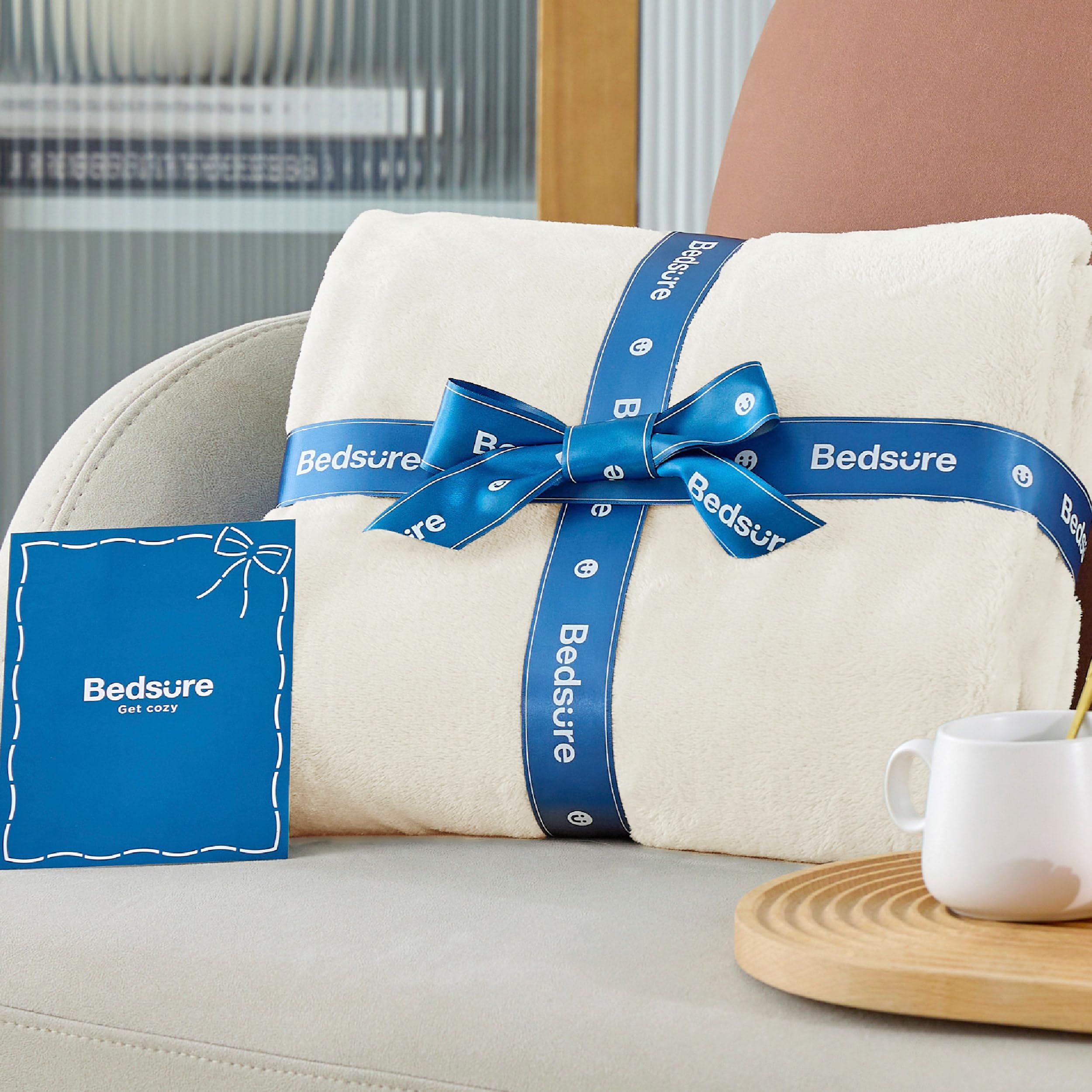 Foto 7 pulgar | Forro Polar Blanket Bedsure, Talla Queen, Color Crema - Venta Internacional.