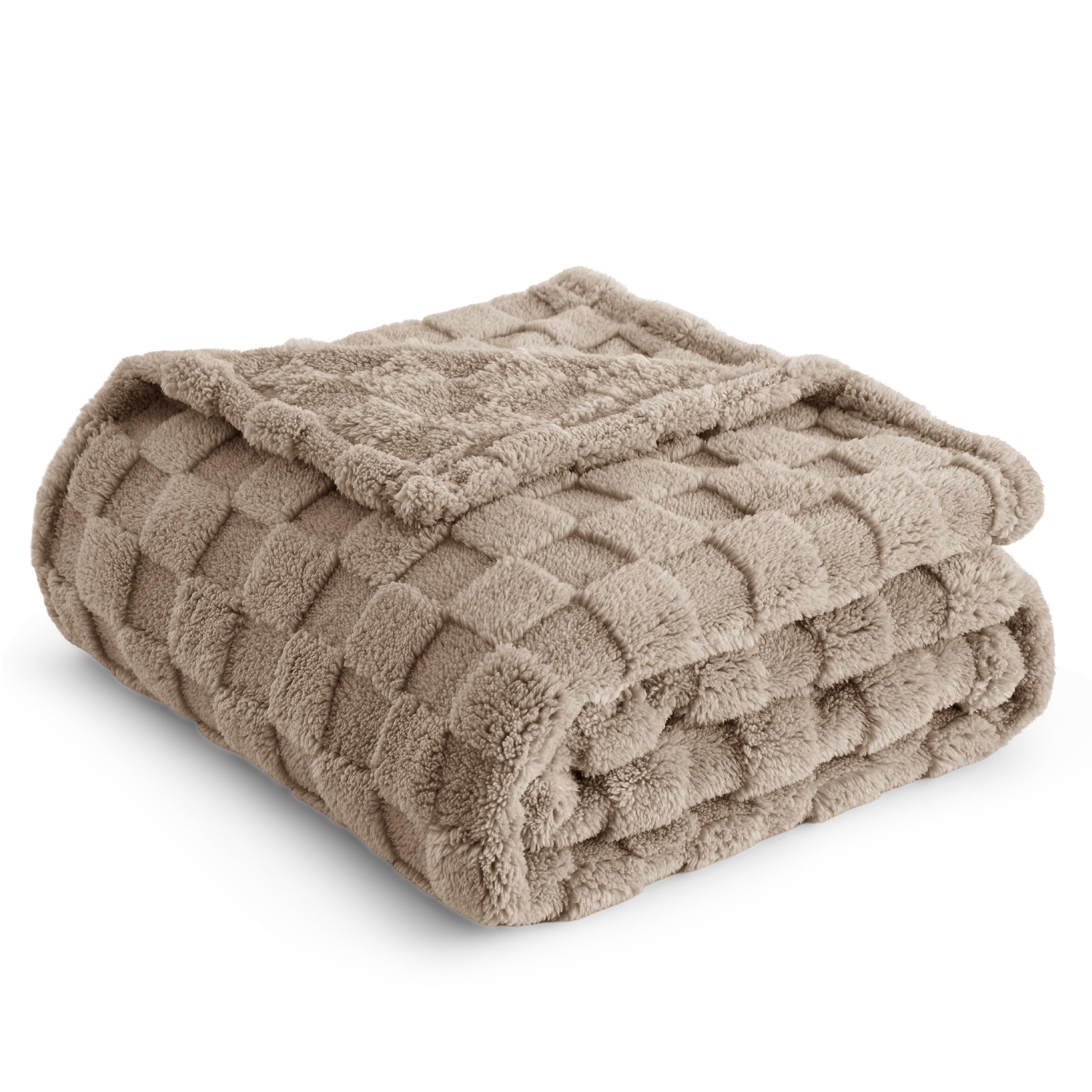 Foto 2 pulgar | Manta Bedsure De Forro Polar Marrón Claro Para Sofá, 130 X 180 Cm - Venta Internacional.