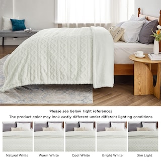 Foto 6 | Manta Bedsure Sherpa De Forro Polar, Tamaño Doble, 150 X 200 Cm, Color Crema - Venta Internacional.