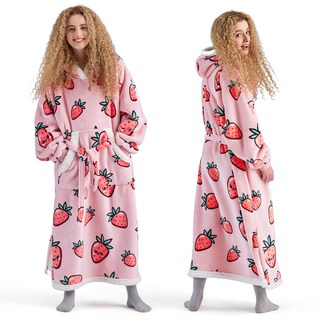 Foto 1 | Manta Portátil, Sudadera Con Capucha, De Gran Tamaño, Para Mujer, Color Fresa - Venta Internacional.