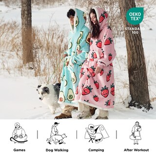 Foto 6 | Manta Portátil, Sudadera Con Capucha, De Gran Tamaño, Para Mujer, Color Fresa - Venta Internacional.