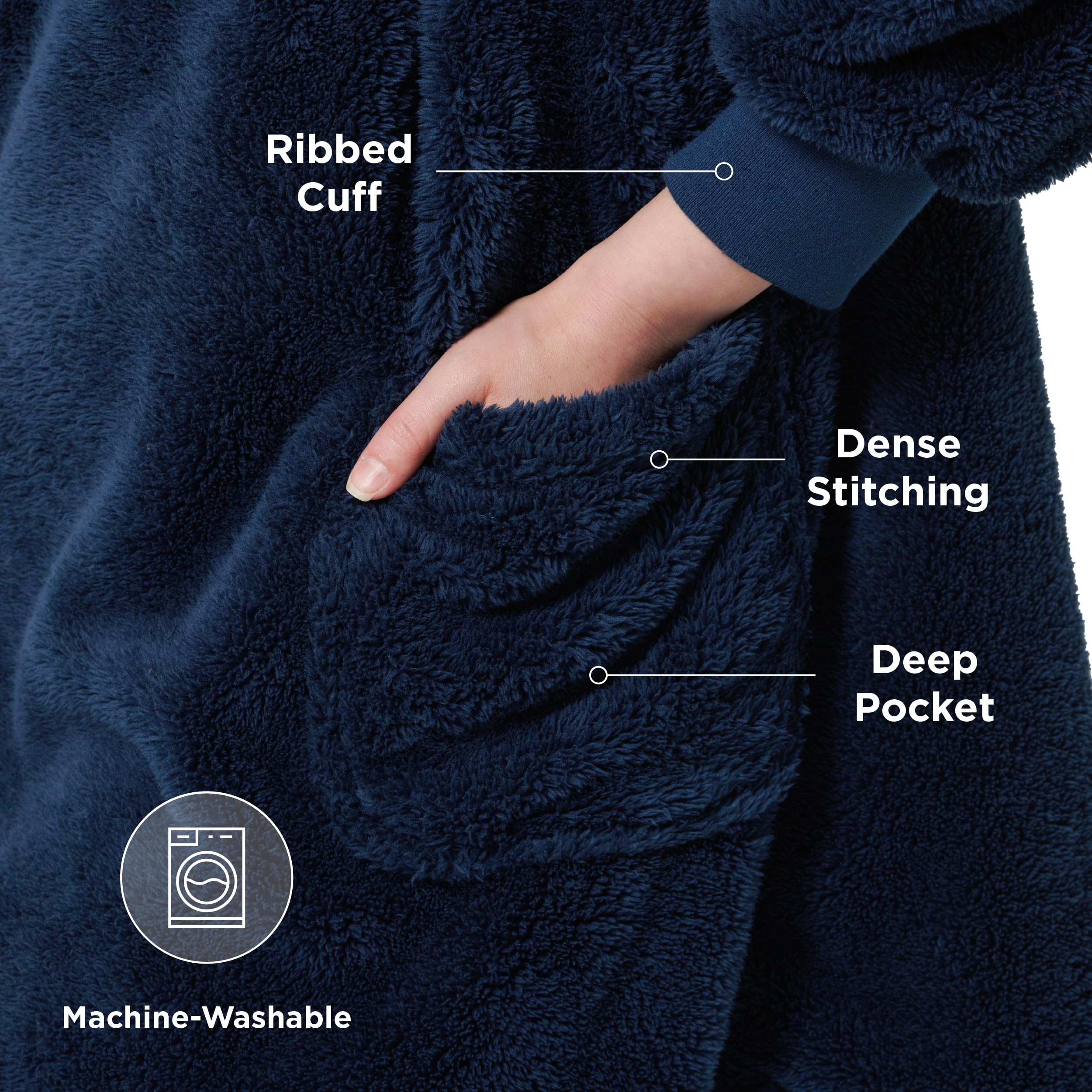 Foto 4 pulgar | Manta Portátil con Capucha Bedsure Cozy Sherpa Unisex - Venta Internacional