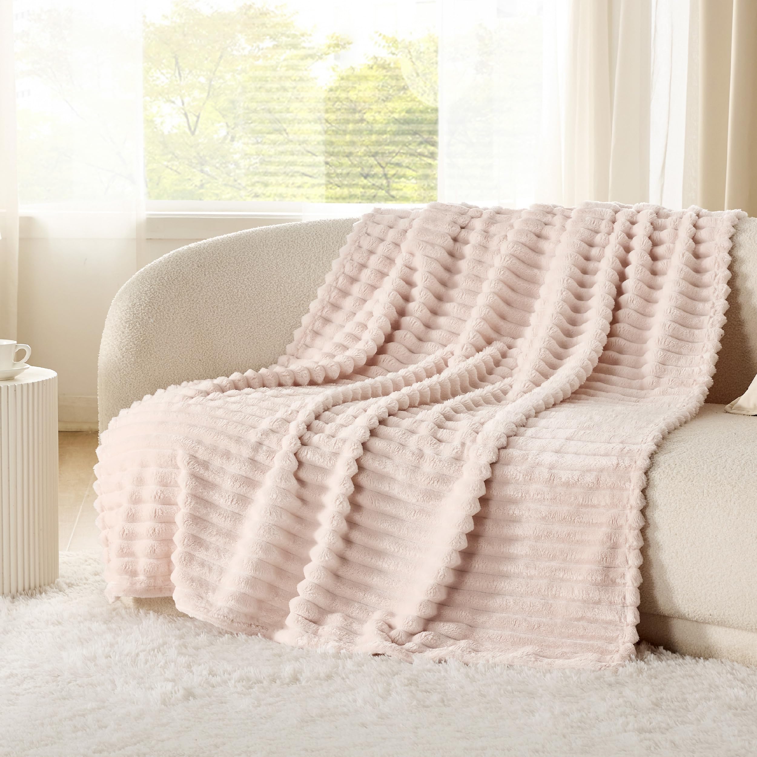 Foto 2 | Manta Bedsure Crystal De Forro Polar Rosa Para Sofá, 150 X 200 Cm - Venta Internacional.