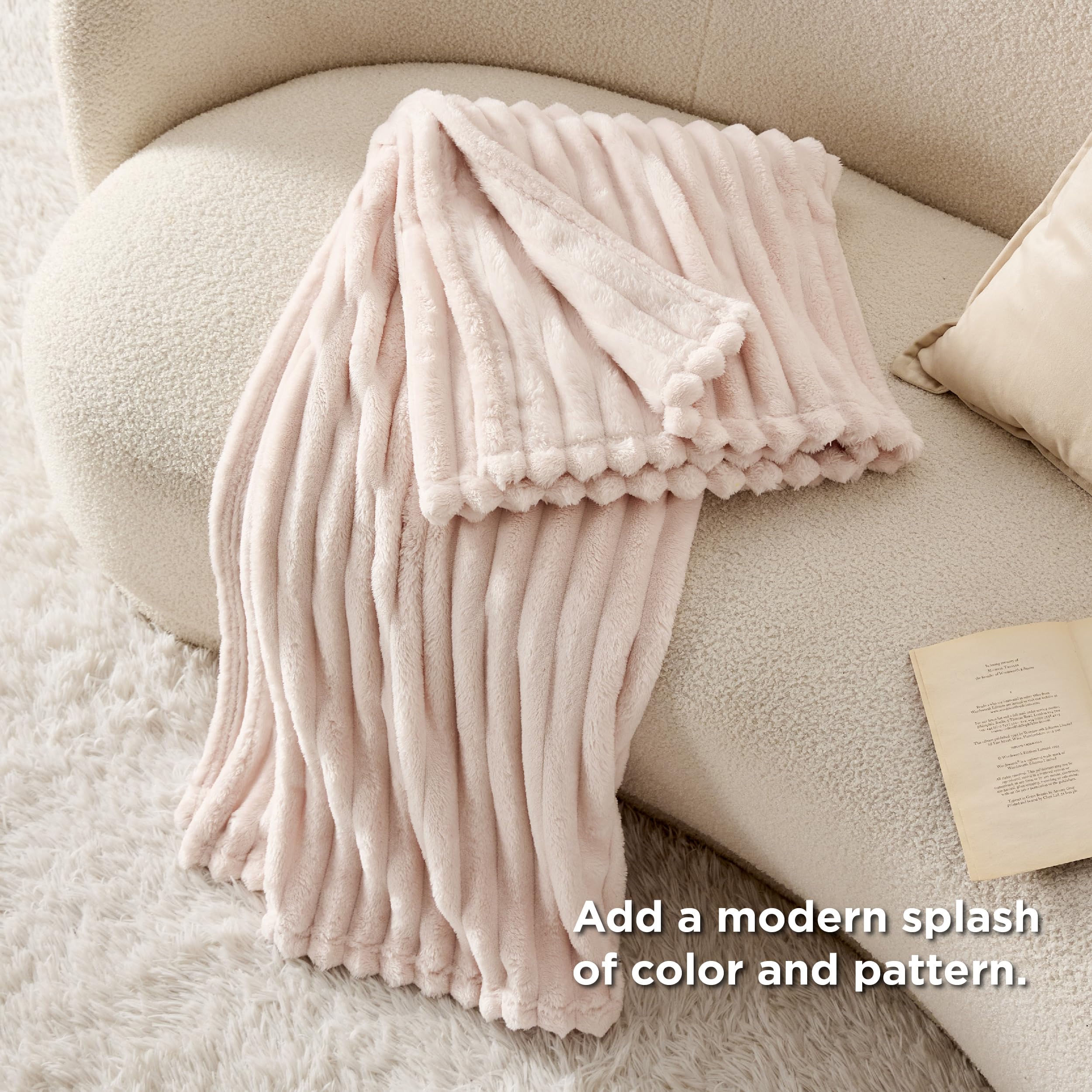 Foto 5 | Manta Bedsure Crystal De Forro Polar Rosa Para Sofá, 150 X 200 Cm - Venta Internacional.