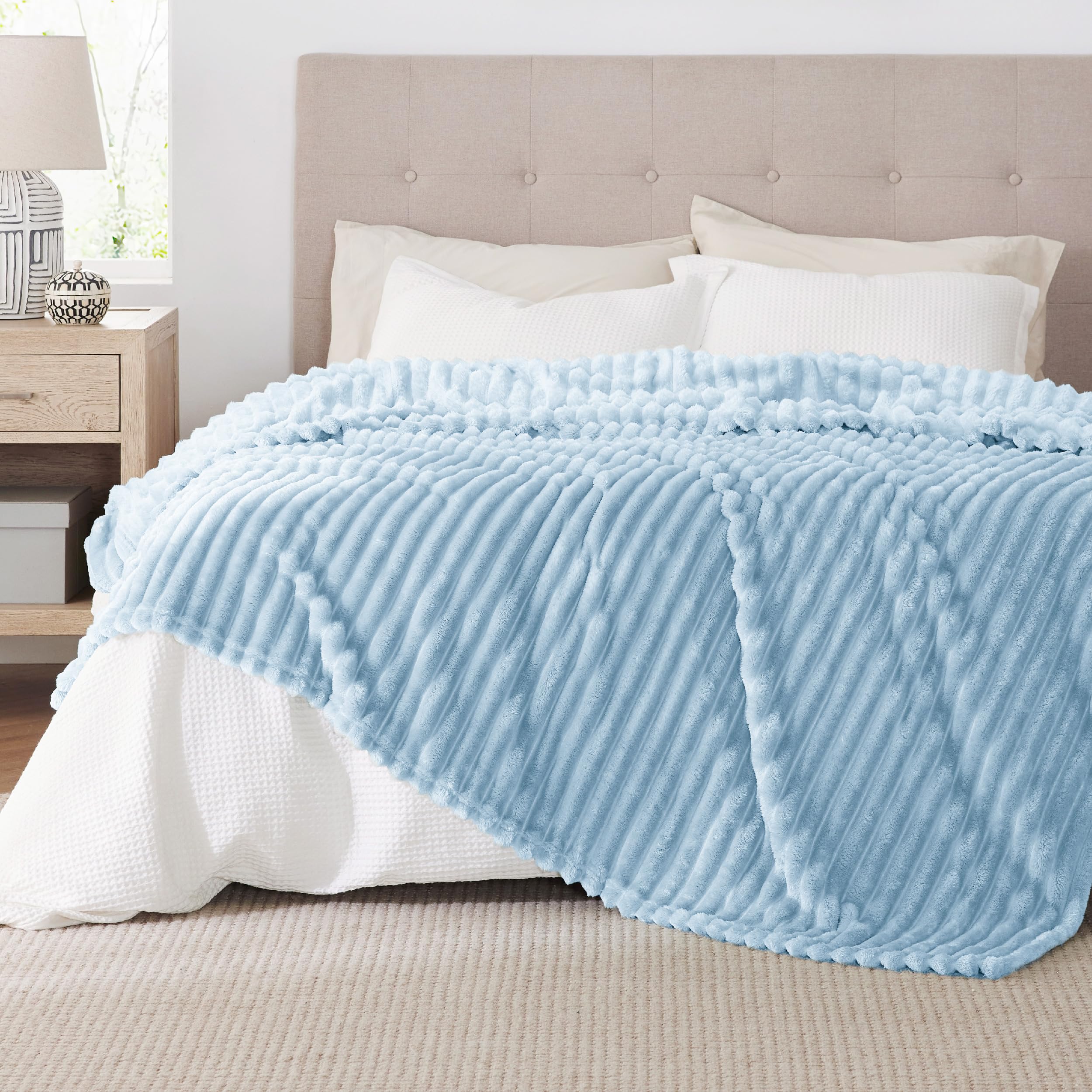 Foto 2 | Manta De Forro Polar Azul Suave Y Acogedora Para Sofá, 230 X 230 Cm - Venta Internacional.