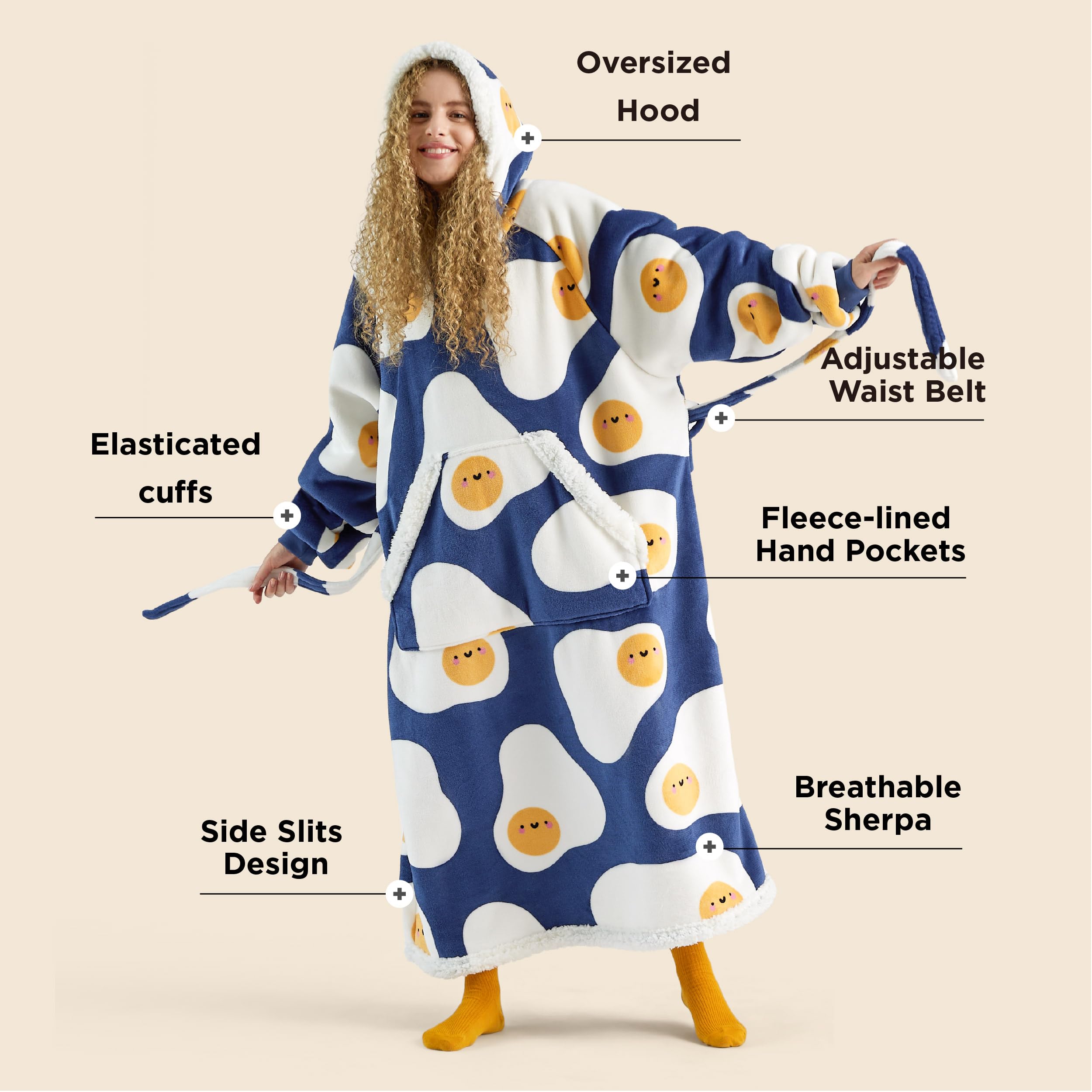 Foto 2 | Manta Portátil Con Capucha Bedsure De Gran Tamaño Para Mujer - Venta Internacional.