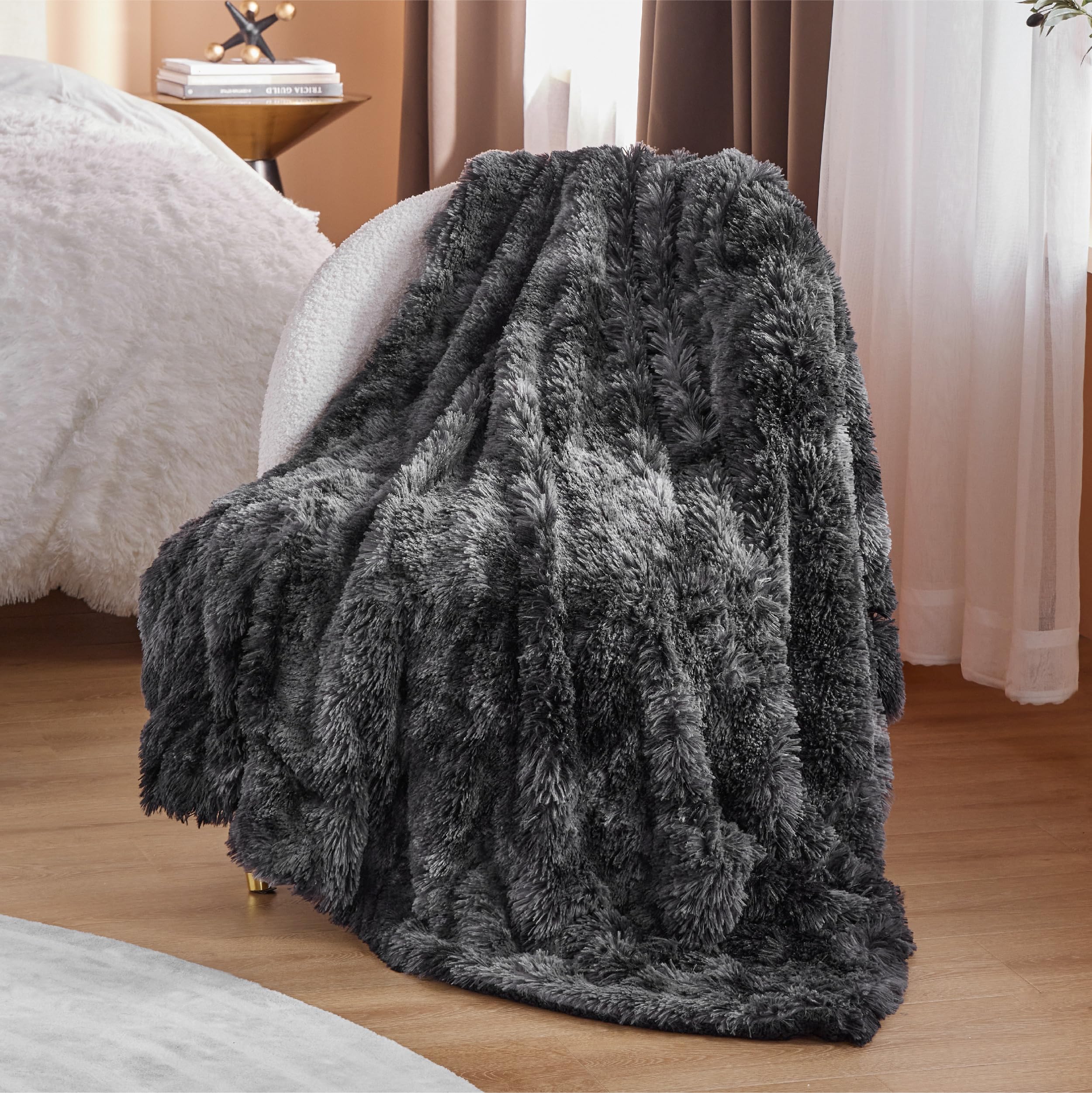 Foto 6 pulgar | Manta De Cama Mullida De Forro Polar Negro, Acogedora Y Difusa Sherpa, 50 X 60 Cm - Venta Internacional.
