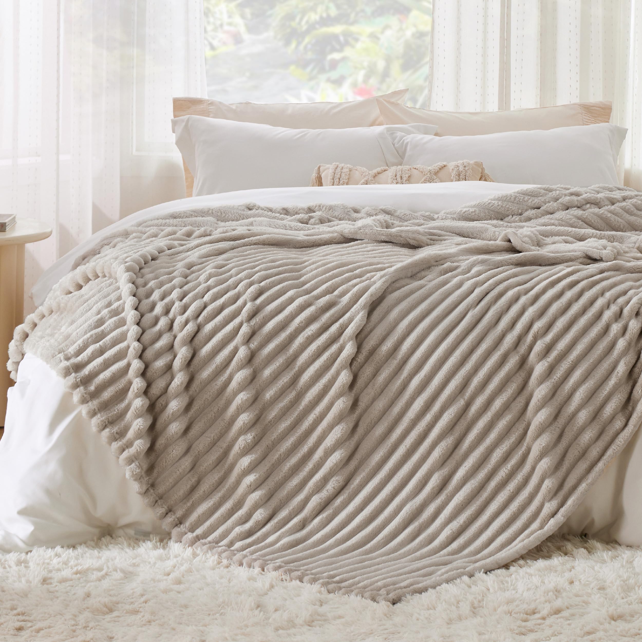 Foto 3 pulgar | Manta Bedsure, Suave Y Acogedora, De Lino, Tamaño King, 275 X 230 Cm - Venta Internacional.