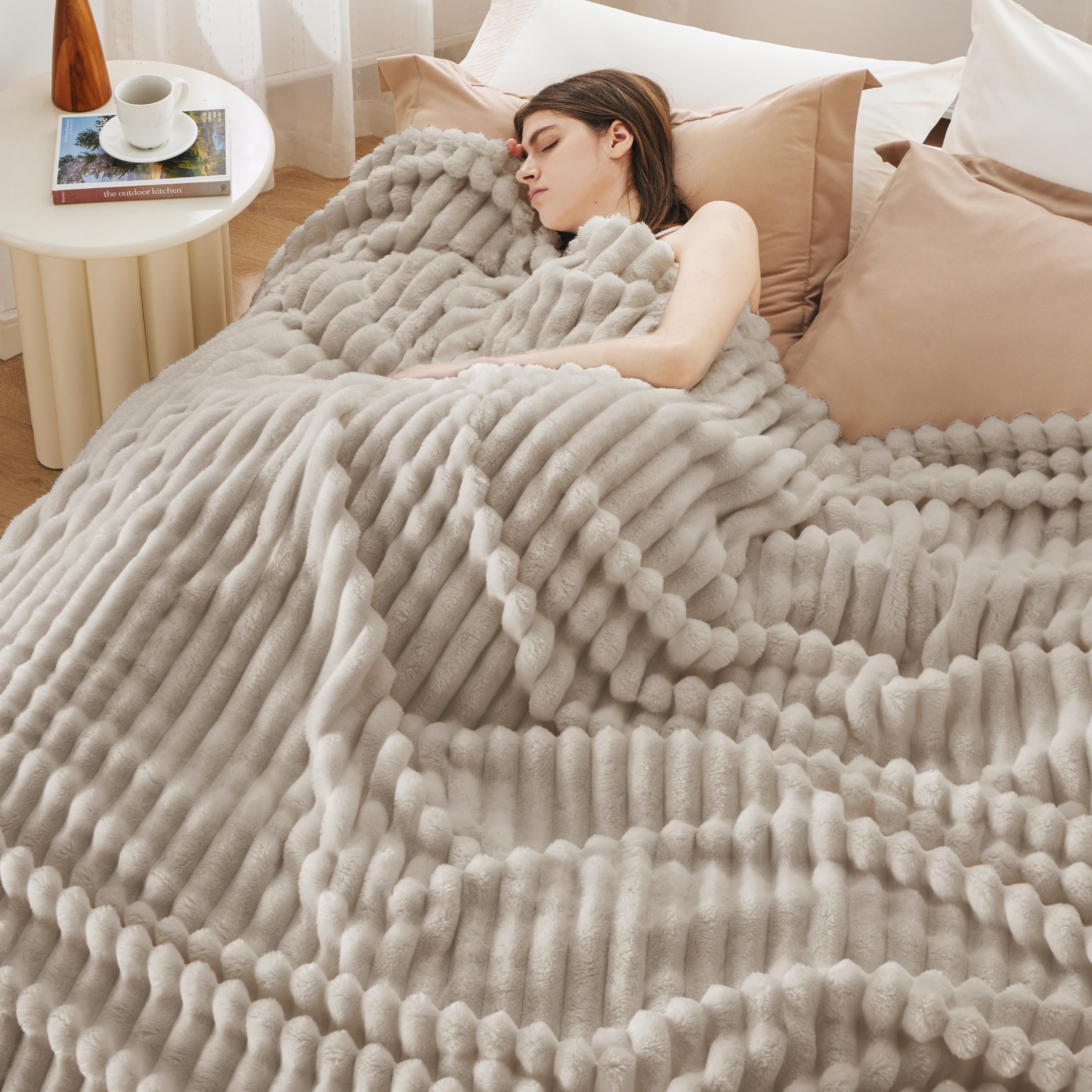 Foto 4 pulgar | Manta Bedsure, Suave Y Acogedora, De Lino, Tamaño King, 275 X 230 Cm - Venta Internacional.