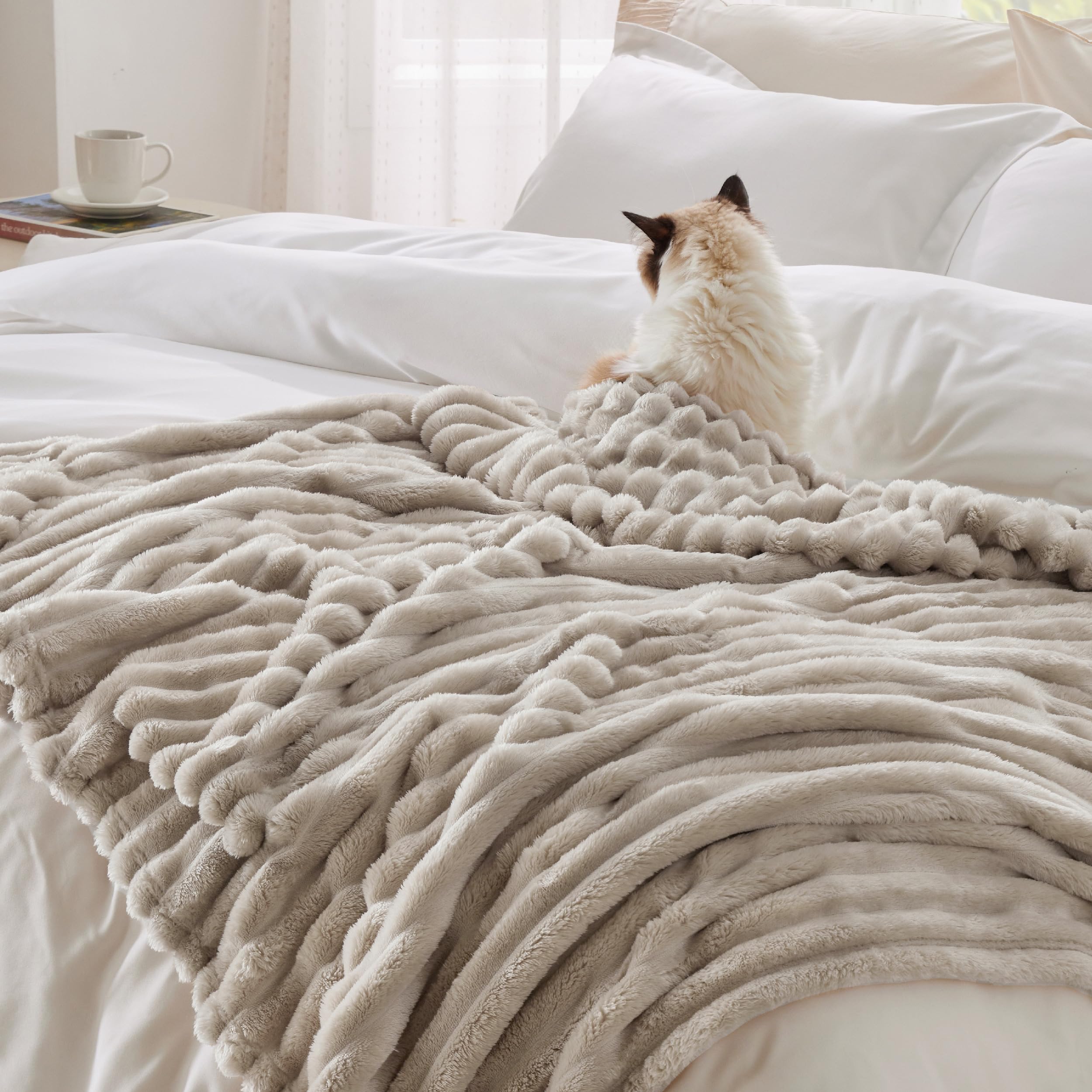 Foto 5 pulgar | Manta Bedsure, Suave Y Acogedora, De Lino, Tamaño King, 275 X 230 Cm - Venta Internacional.