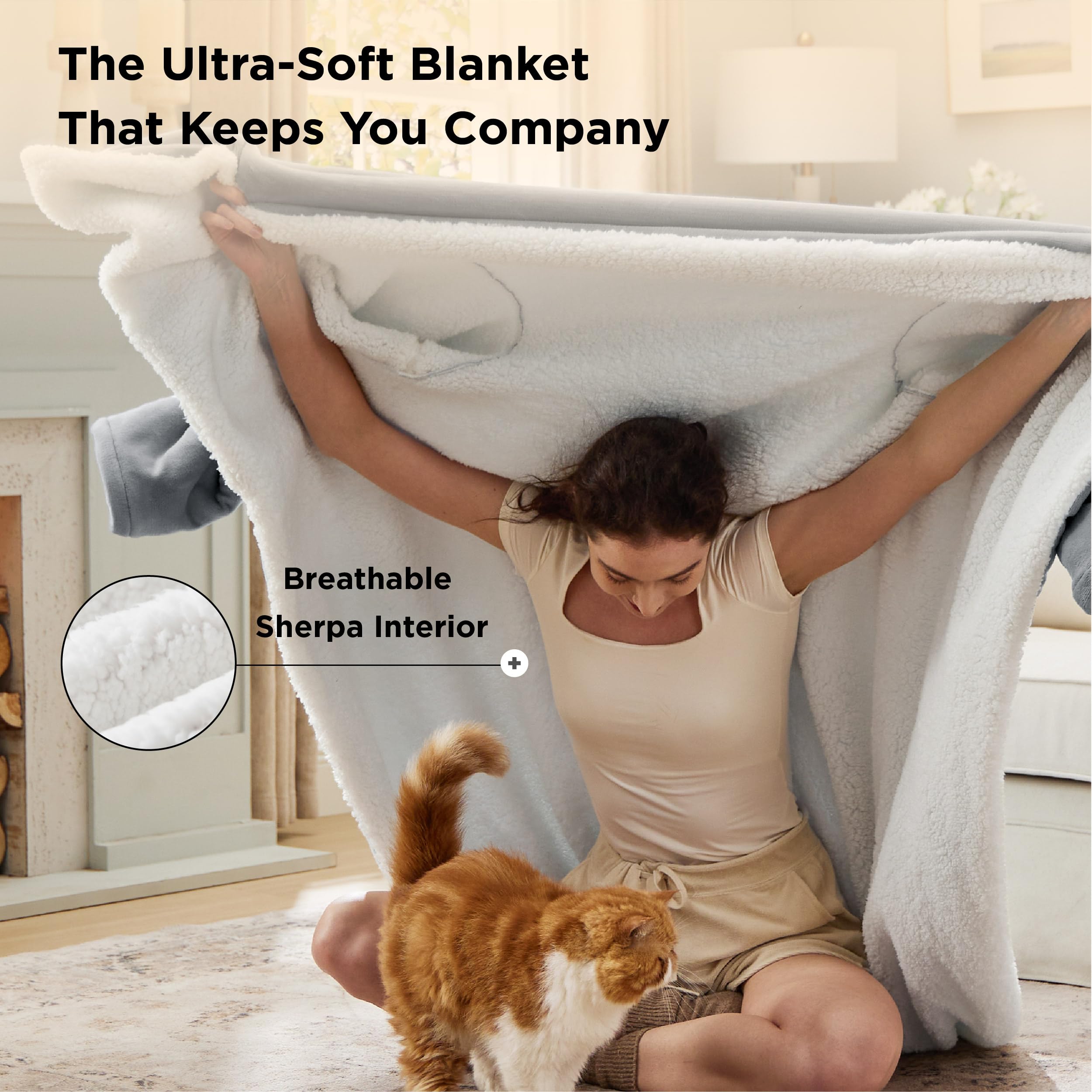 Foto 5 pulgar | Manta De Cama Portátil Para Mujeres Y Hombres Con Mangas, Color Gris - Venta Internacional.