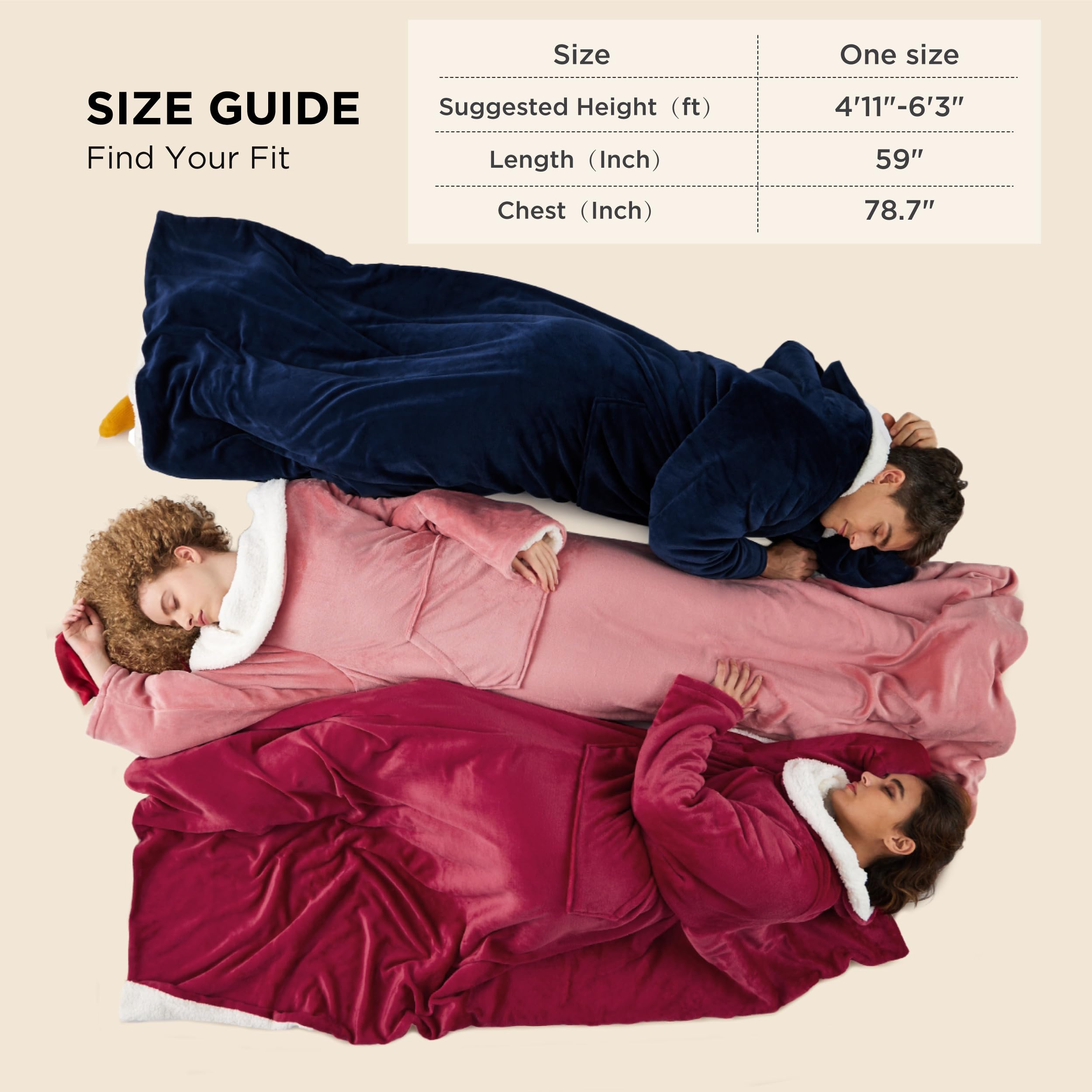 Foto 8 pulgar | Manta De Cama Portátil Para Mujeres Y Hombres Con Mangas, Color Gris - Venta Internacional.