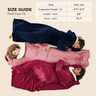 Foto 7 | Manta De Cama Portátil Para Mujeres Y Hombres Con Mangas, Color Gris - Venta Internacional.
