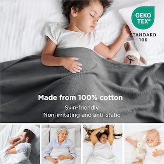 Foto 3 | Manta de Cama Queen Gris 100% Algodón 230 X 230 cm - Venta Internacional