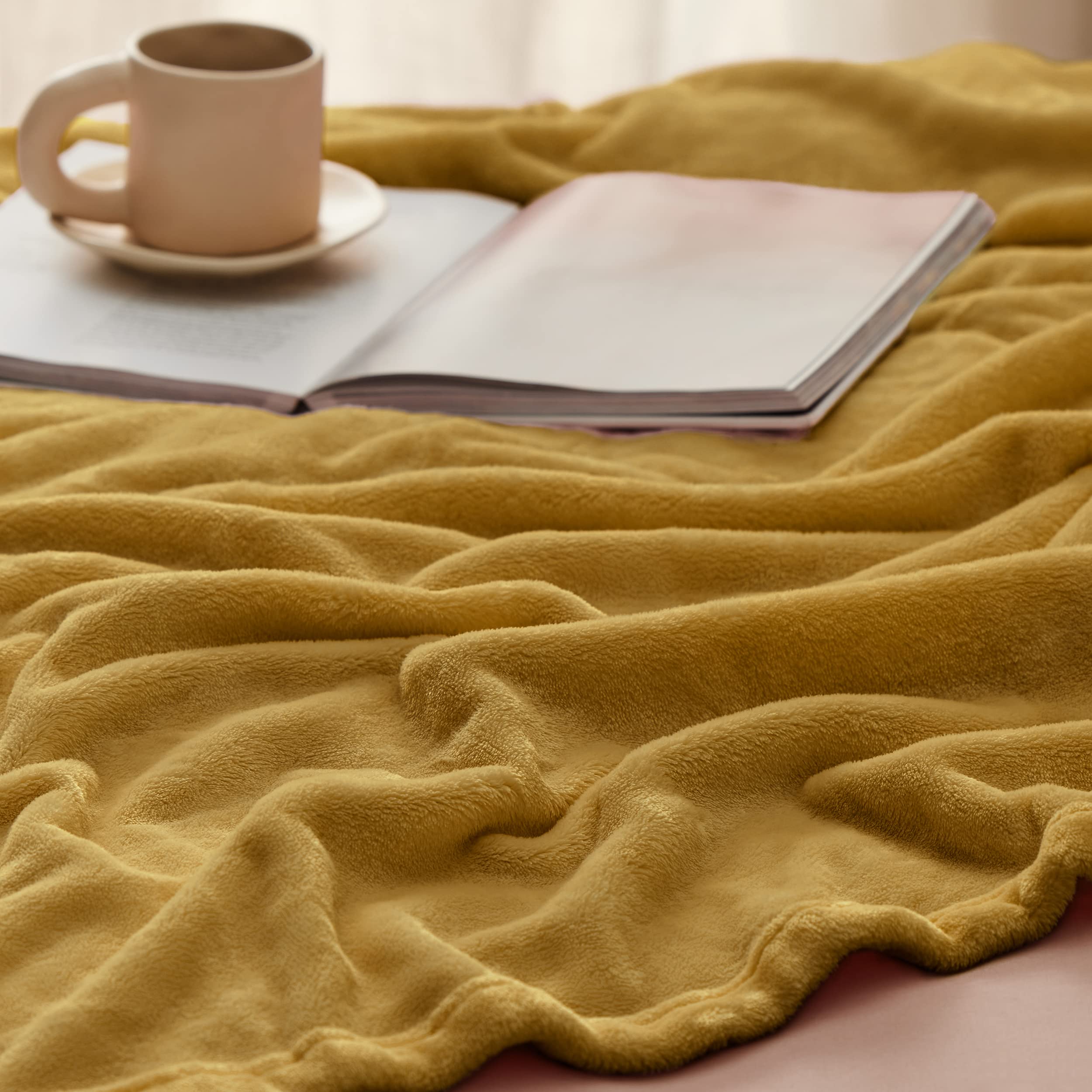 Foto 5 pulgar | Manta Polar Para Cama, Color Amarillo, 300 G/m², Suave, 130 X 180 Cm - Venta Internacional.