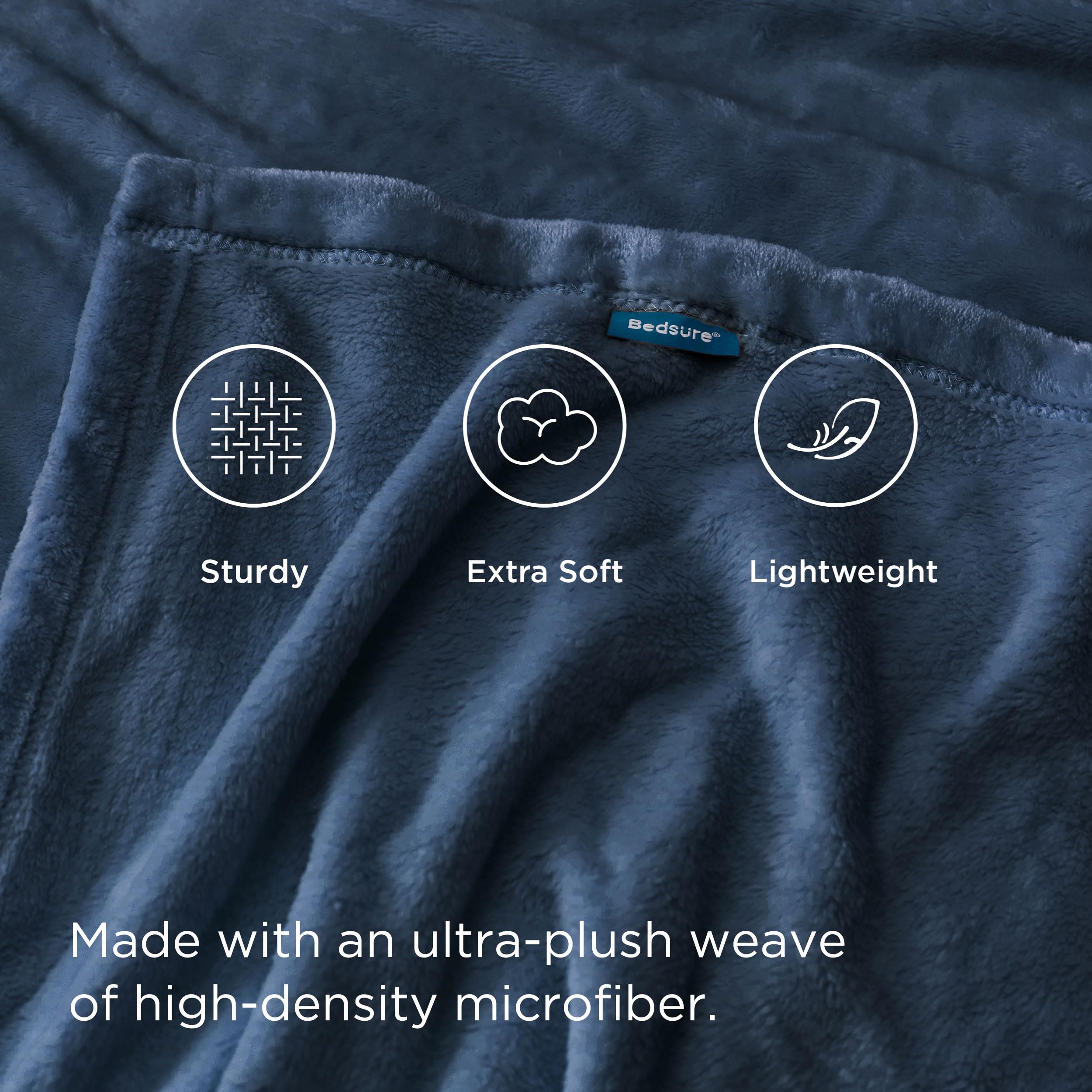 Foto 3 | Manta Polar Blanket Bedsure Xl, Color Azul Mineral, 300 G/m², 130 X 180 Cm - Venta Internacional.
