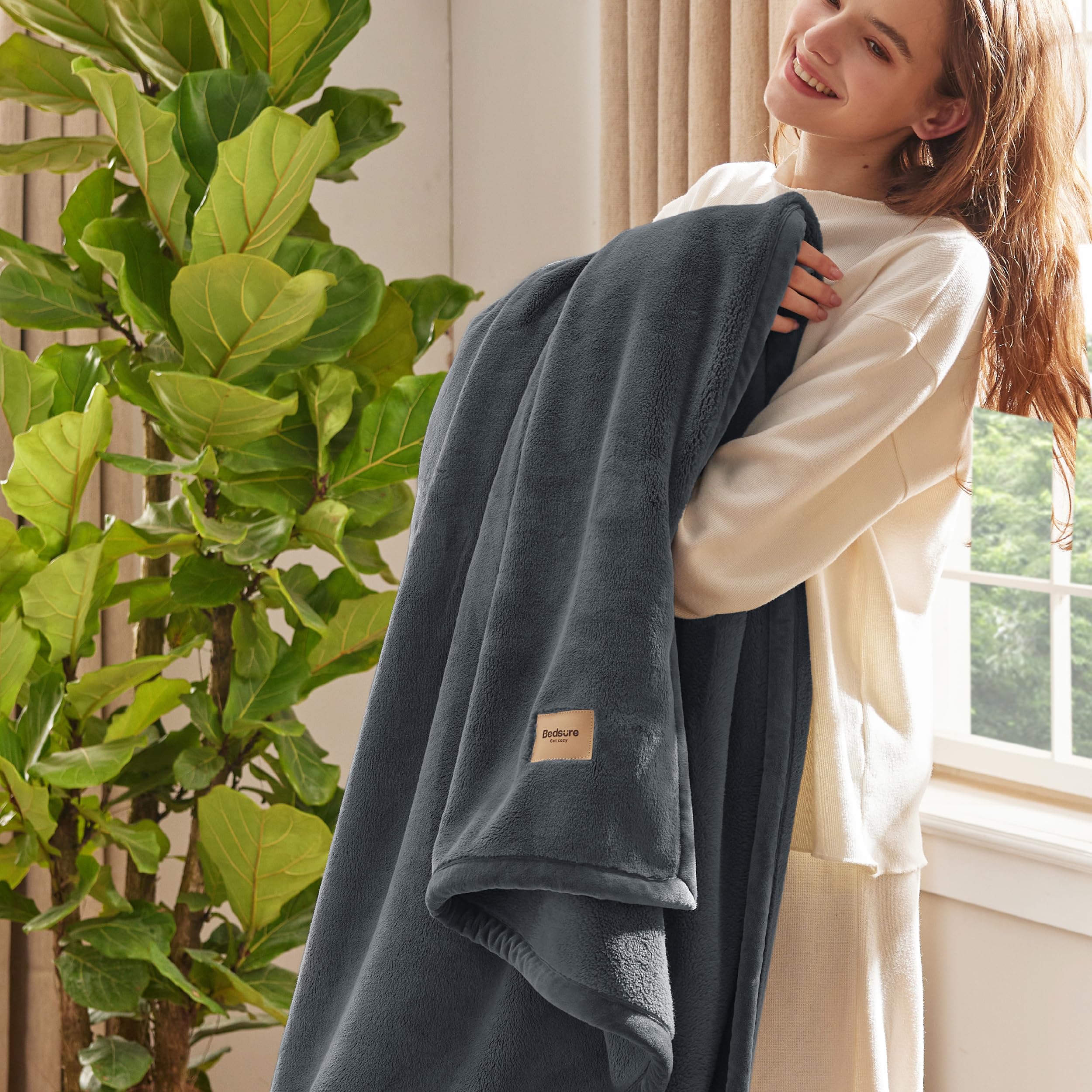 Manta De Cama Gruesa, 500 G/m², Para Invierno, Cálida, 170 X 230 Cm, Color Gris - Venta Internacional.