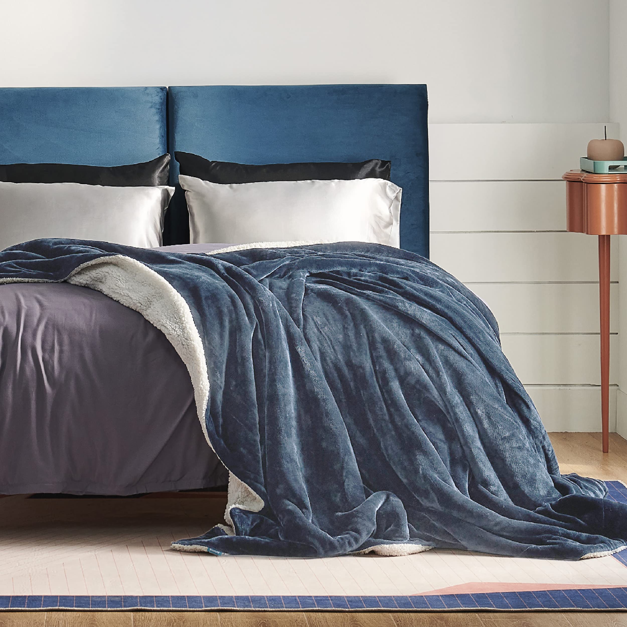 Foto 4 pulgar | Manta Bedsure Sherpa de Forro Polar King Size 270 x 230 cm Azul - Venta Internacional